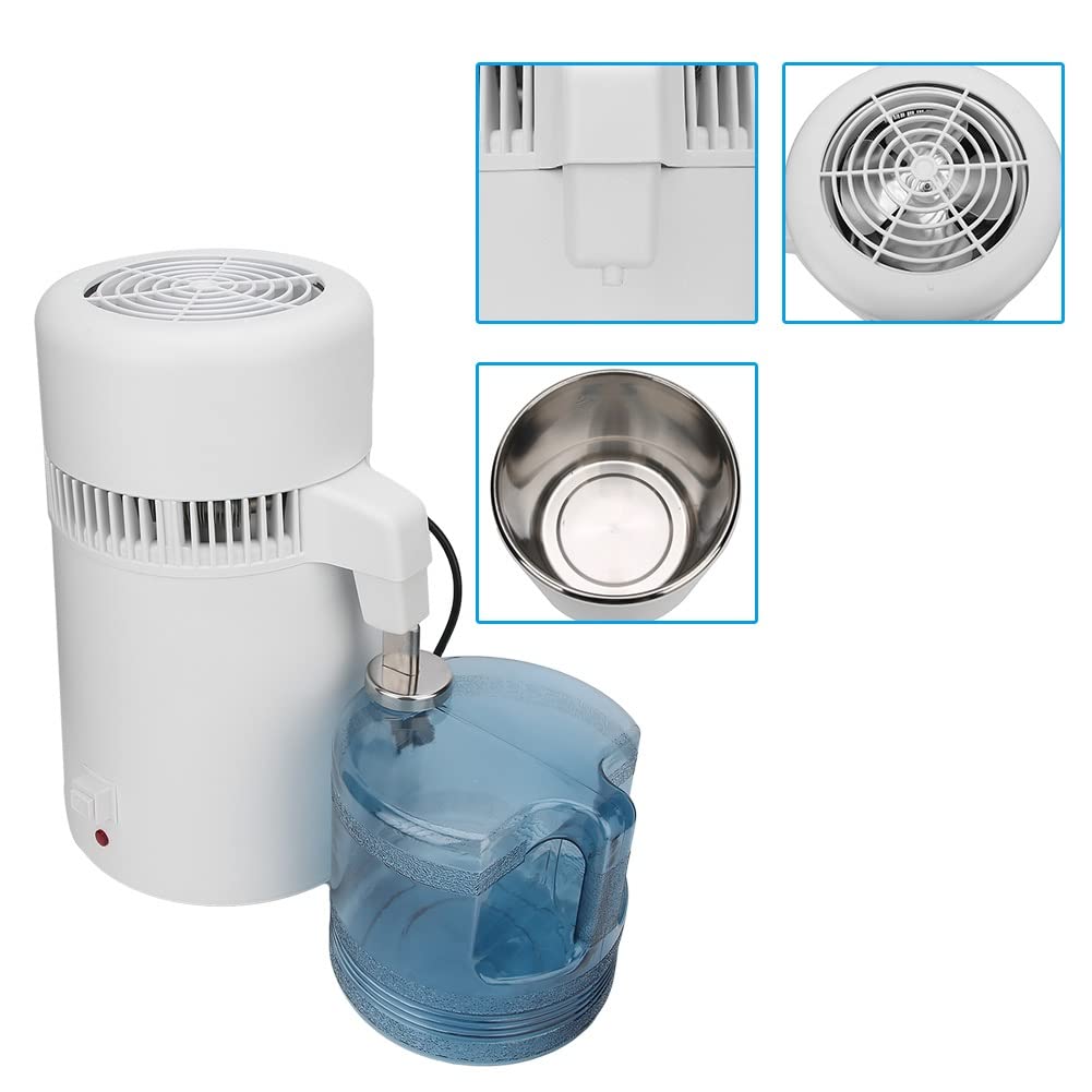 304 Stainless Steel 4L Water Distiller Machine - Pure Water Purifier Filter System for Home, Lab, and Emergency Preparedness