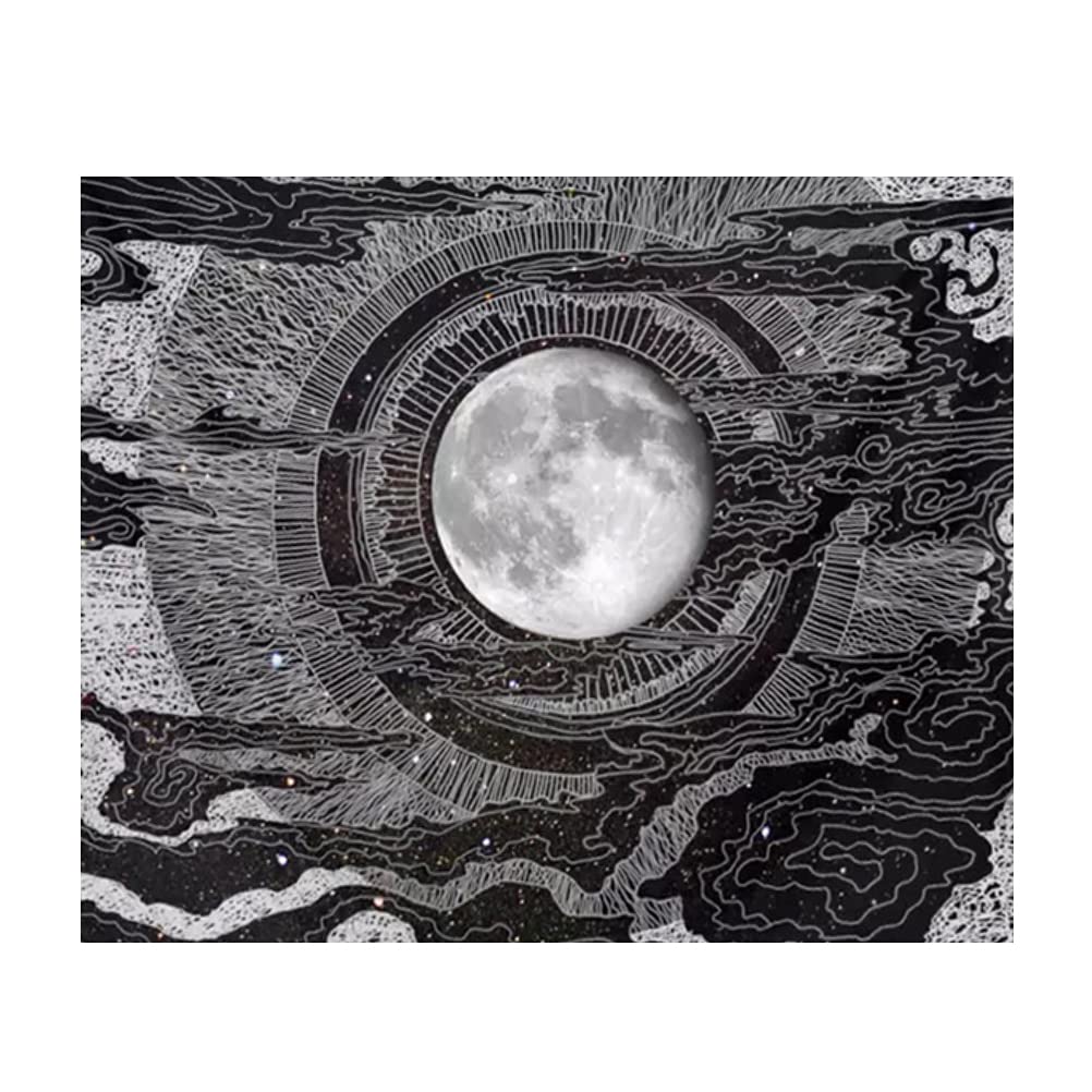 DOITOOL Dark Grey Printed Polyester Wall Tapestry - 1PC Creative Wall Hanging Decor for Bedroom, Living Room & Bathroom Background | Home Decor, Dorm Room Aesthetic & Bohemian Style Interior Design