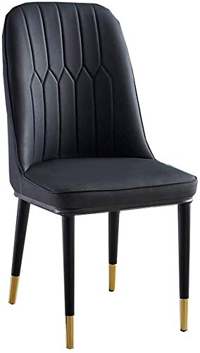 Premium Faux Leather Dining Chairs - Modern PU Leather High Back Padded Seats for Kitchen, Dining Room & Living Room - Comfortable Counter & Lounge Chairs (Black) - Perfect for Home Decor, Entertaining Guests & Daily Relaxation