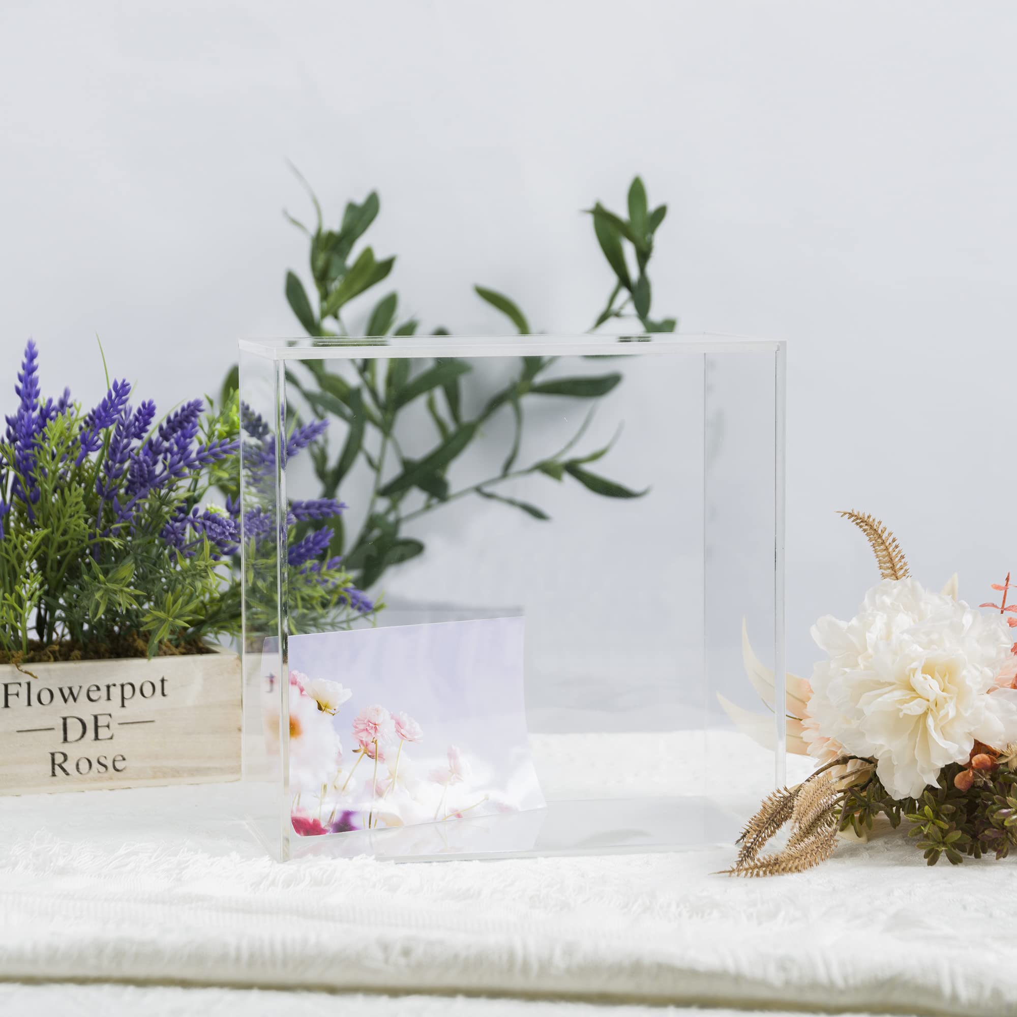 10” Clear Acrylic Card Box - Elegant Wedding, Birthday, Party Money Gift Box for Reception, Graduation & Wishing Well | Large Transparent Card Holder for Events & Celebrations (ACB001-WZ)