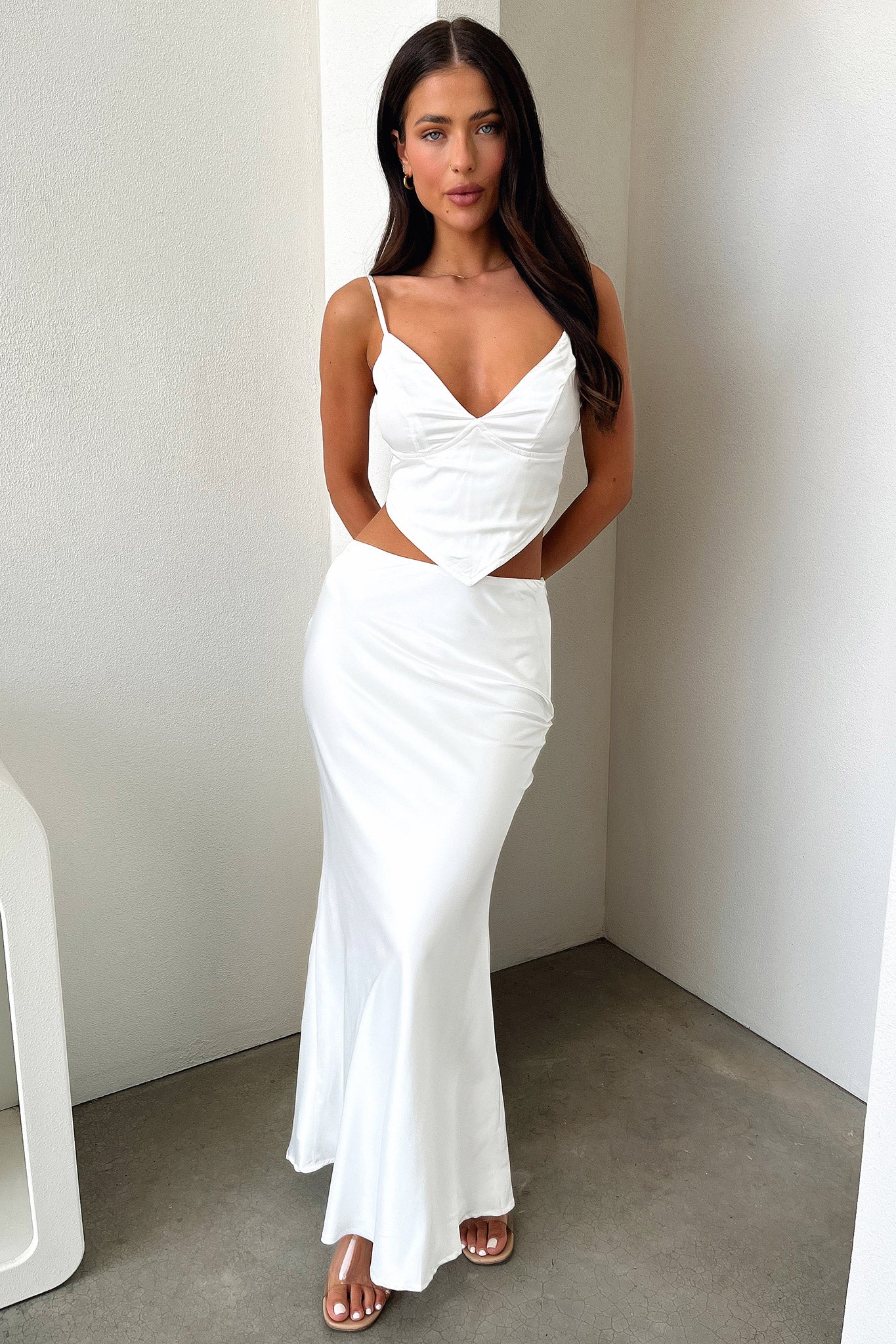 Adira Maxi Skirt for Women - Flowy White Long Skirt with Elastic Waist | Perfect for Beach, Summer Outfits & Boho Style