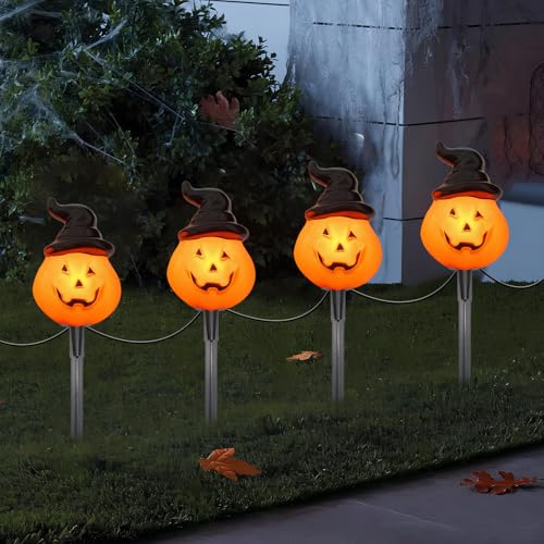 Hooded Pumpkin Pathway Lights