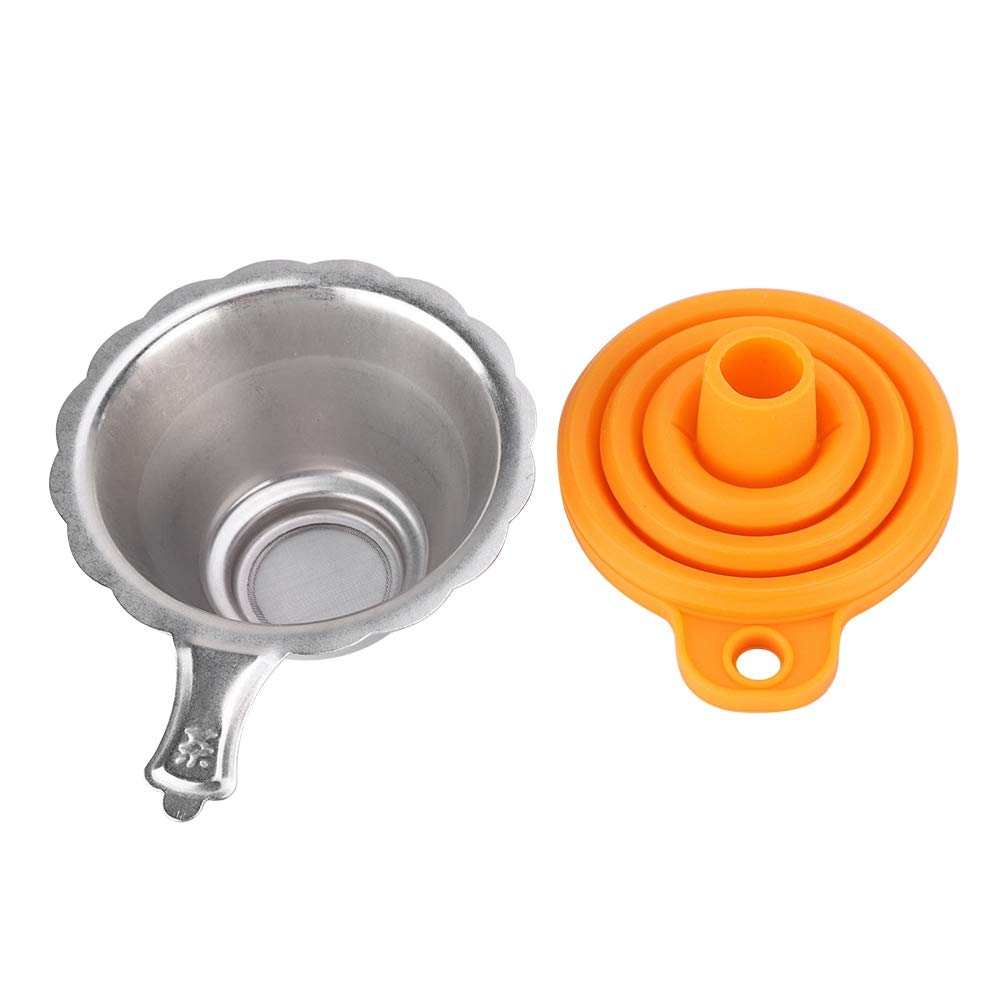 3D Printer Resin Funnel with Metal Filter Mesh - Foldable Silicone Curing Funnel for 15mm Neck Bottles | Perfect for Resin Filtering & 3D Printing Post-Processing