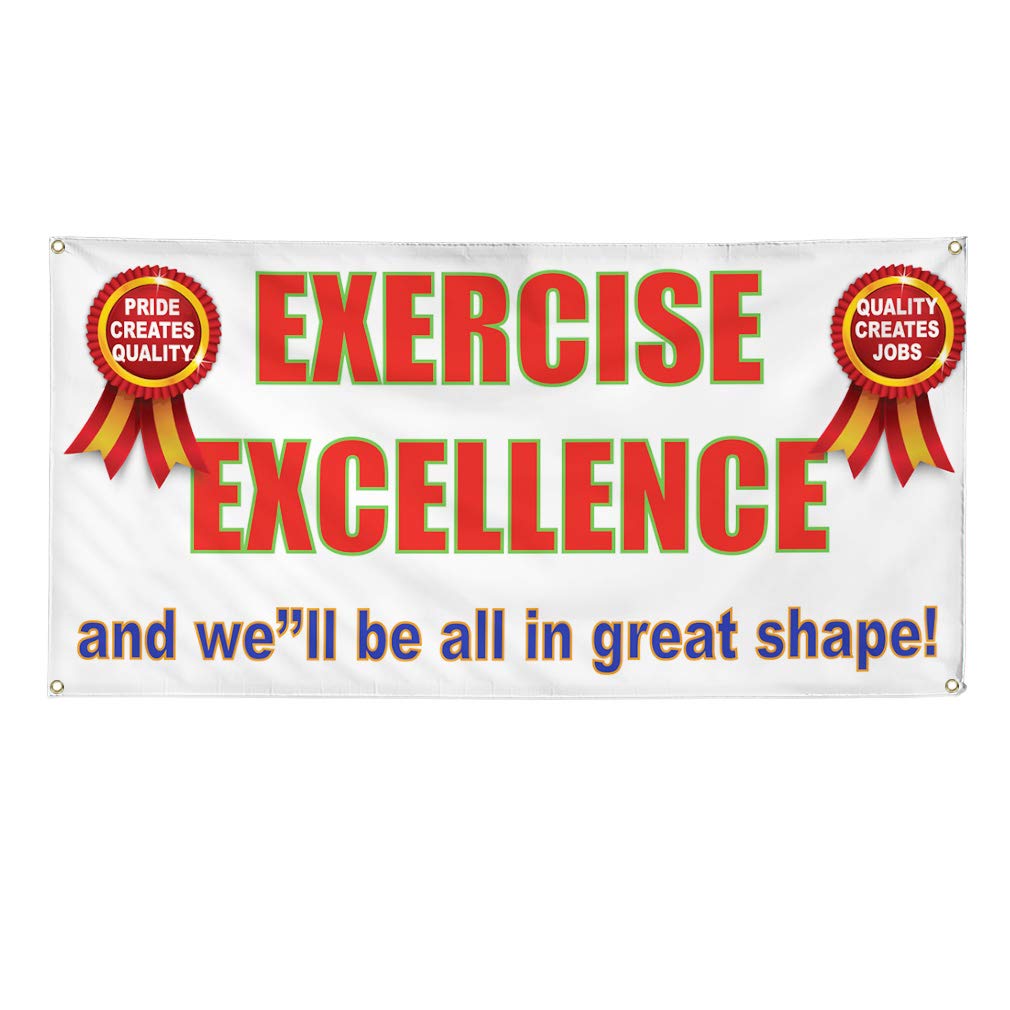 Vinyl Banner Multiple Sizes 60x144 Inches - Durable Weatherproof Outdoor Yard Signs with 10 Grommets for Gym, Sports Events & Industrial Use - Perfect for Exercise Excellence & Lifestyle Branding