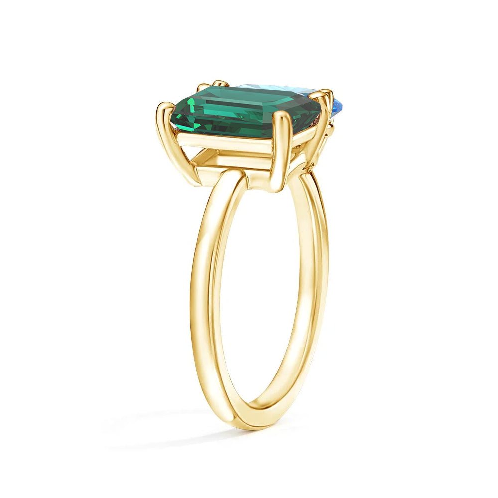 Personalized Toi et Moi Emerald Birthstone Ring - Custom Anniversary Jewelry for Couples, Engagements & Special Occasions