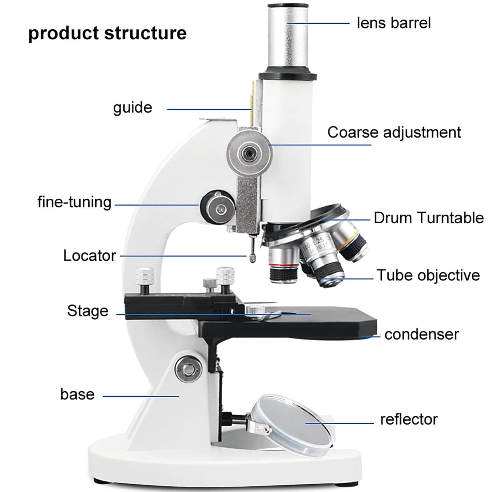 100000X/150000X/200000X HD Biological Microscope with 0-45° Adjustable Viewing Angle & Smartphone Adapter - Professional Lab, School & Home Use for Students, Adults & Hobbyists - Perfect for Biology Studies, Aquaculture Observation & Scientific Research