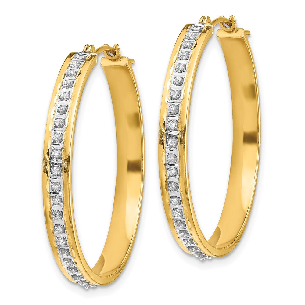 14K Gold Diamond Hinged Hoop Earrings - Round Brilliant Cut Dangle Earrings for Women, Perfect for Weddings, Parties & Everyday Elegance