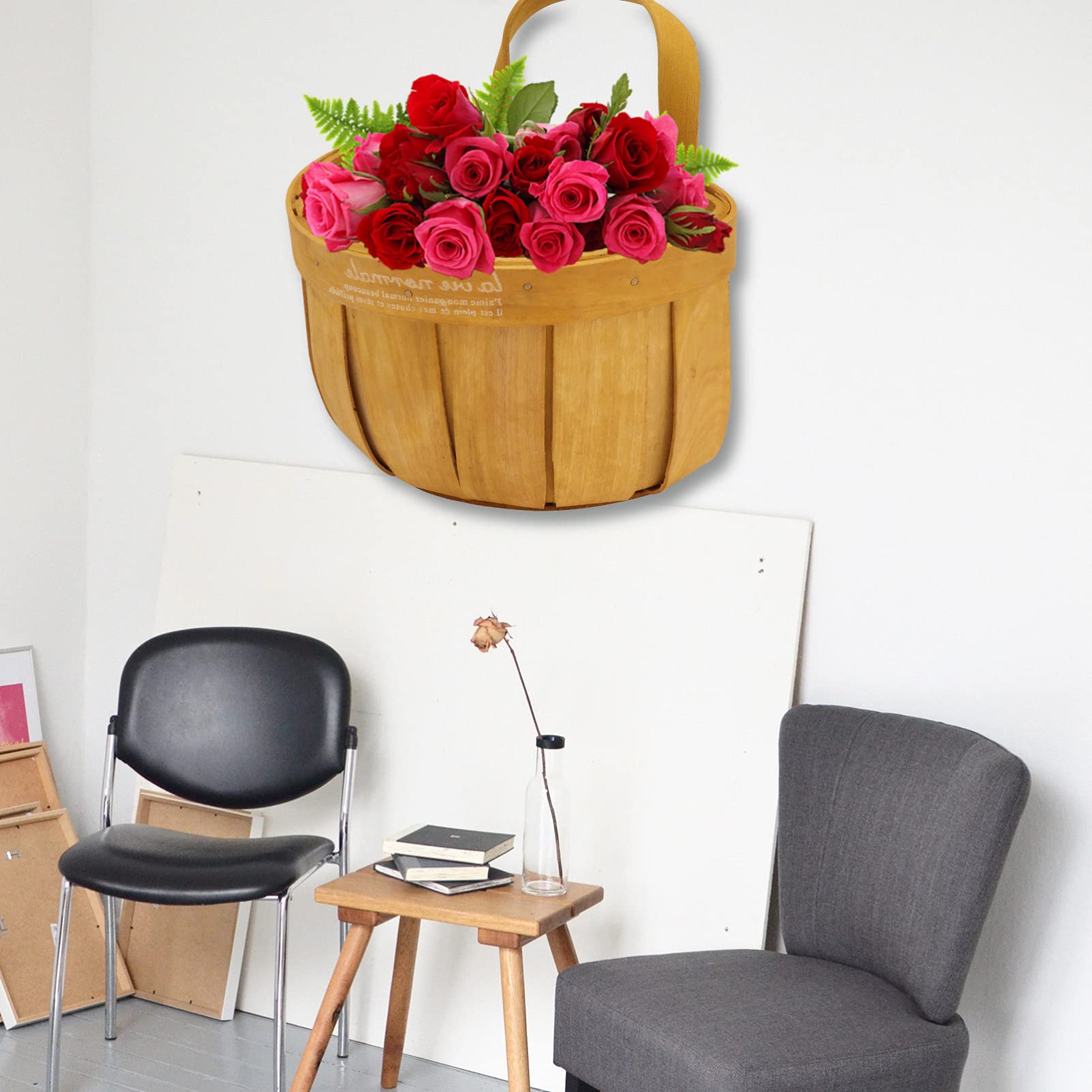 PRETYZOOM 2pcs Wooden Hanging Basket for Plants & Storage - Home & Garden Decor