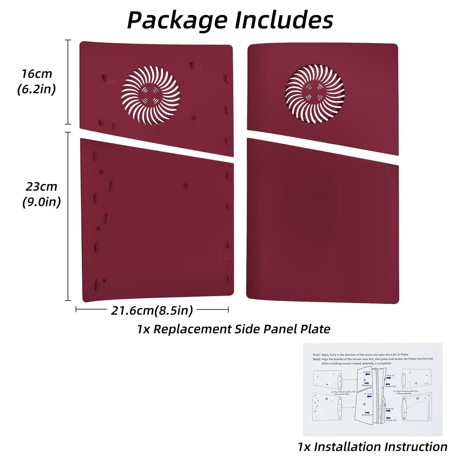 Mcbazel PS5 Slim Faceplate Cover - ABS Protective Shell & Cooling Ventilation Accessory for PS5 Slim Digital Edition - Red (Not for PS5/PS5 Pro) | Gaming Console Protection & Style Upgrade