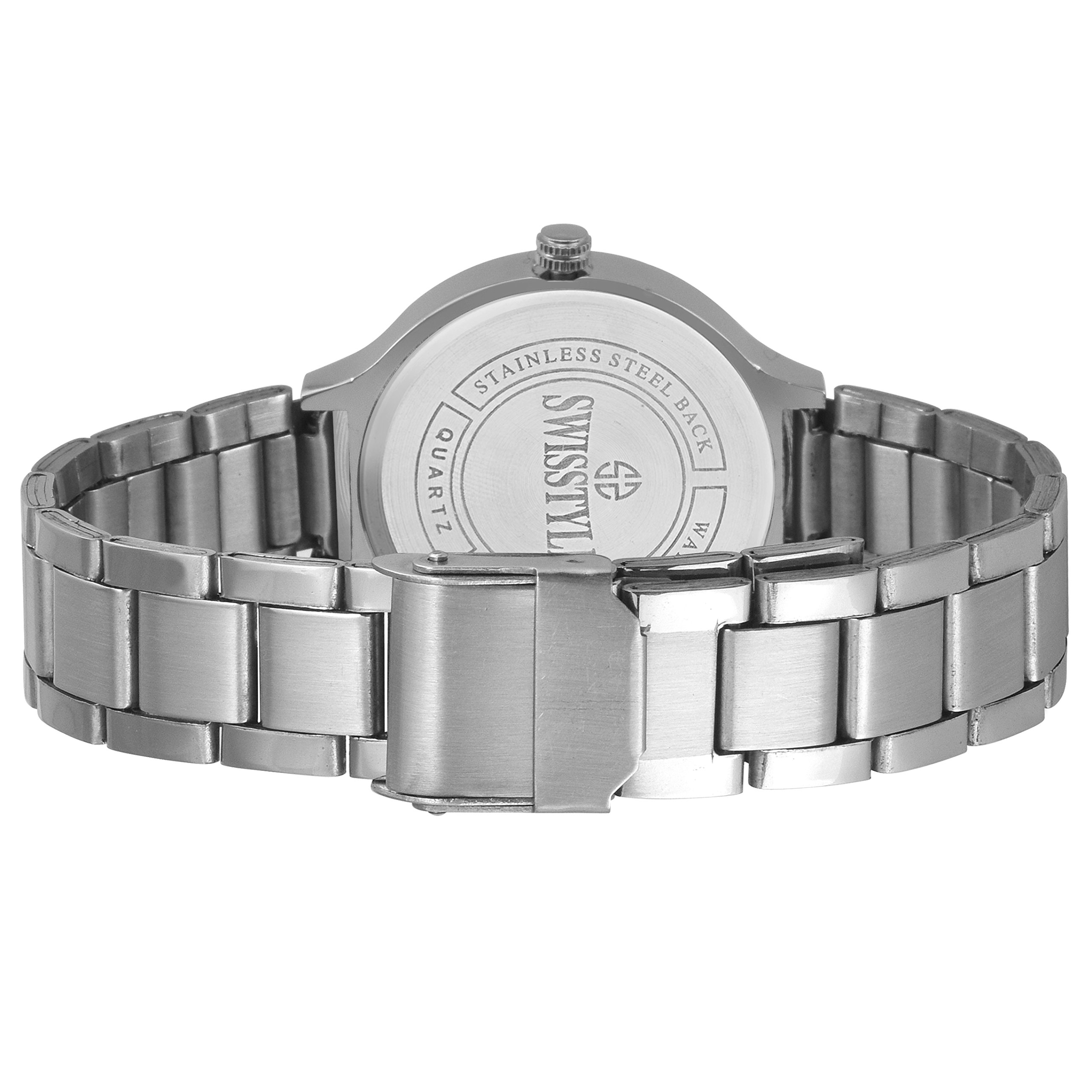 SwissStyle Analog Black Dial Women's Watch - Stainless Steel Band - LR823-BLK-CH - Elegant Timepiece for Office, Party & Everyday Wear