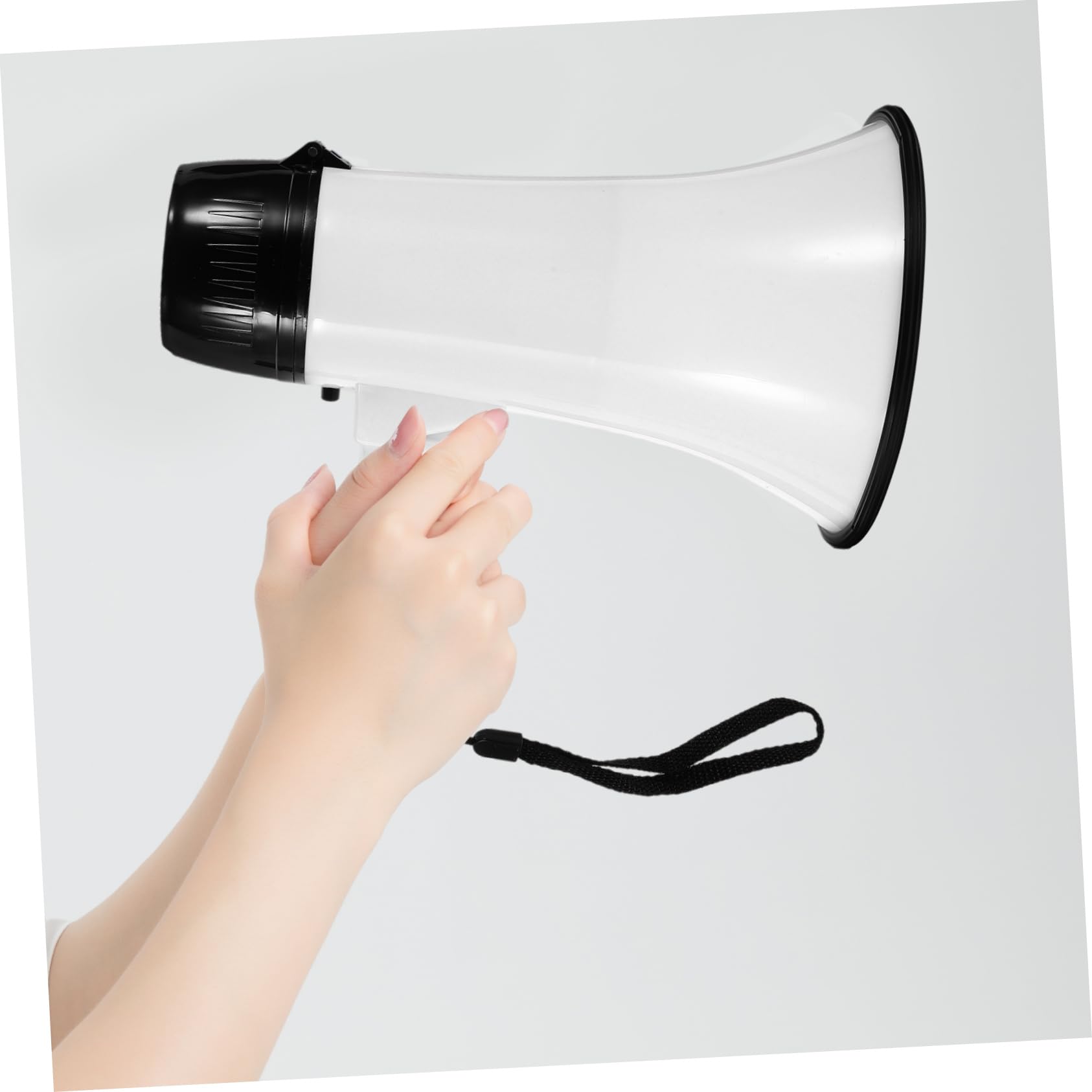 Gogogmee 1PC Wireless Microphone Speaker - Portable Mini Megaphone with Rechargeable Battery, Bullhorn & Air Horn Function - White | Perfect for Outdoor Events, Sports Games & Emergency Situations