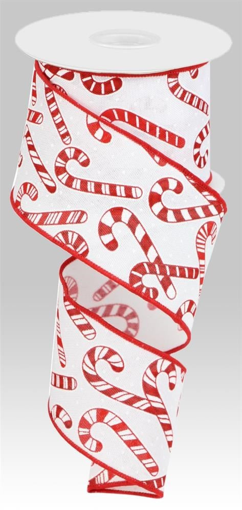 10 Yards of Candy Cane Striped Faux Burlap Ribbon with Wired Edges - Perfect for Christmas Wreaths, Gift Wrapping, and Holiday Decorations
