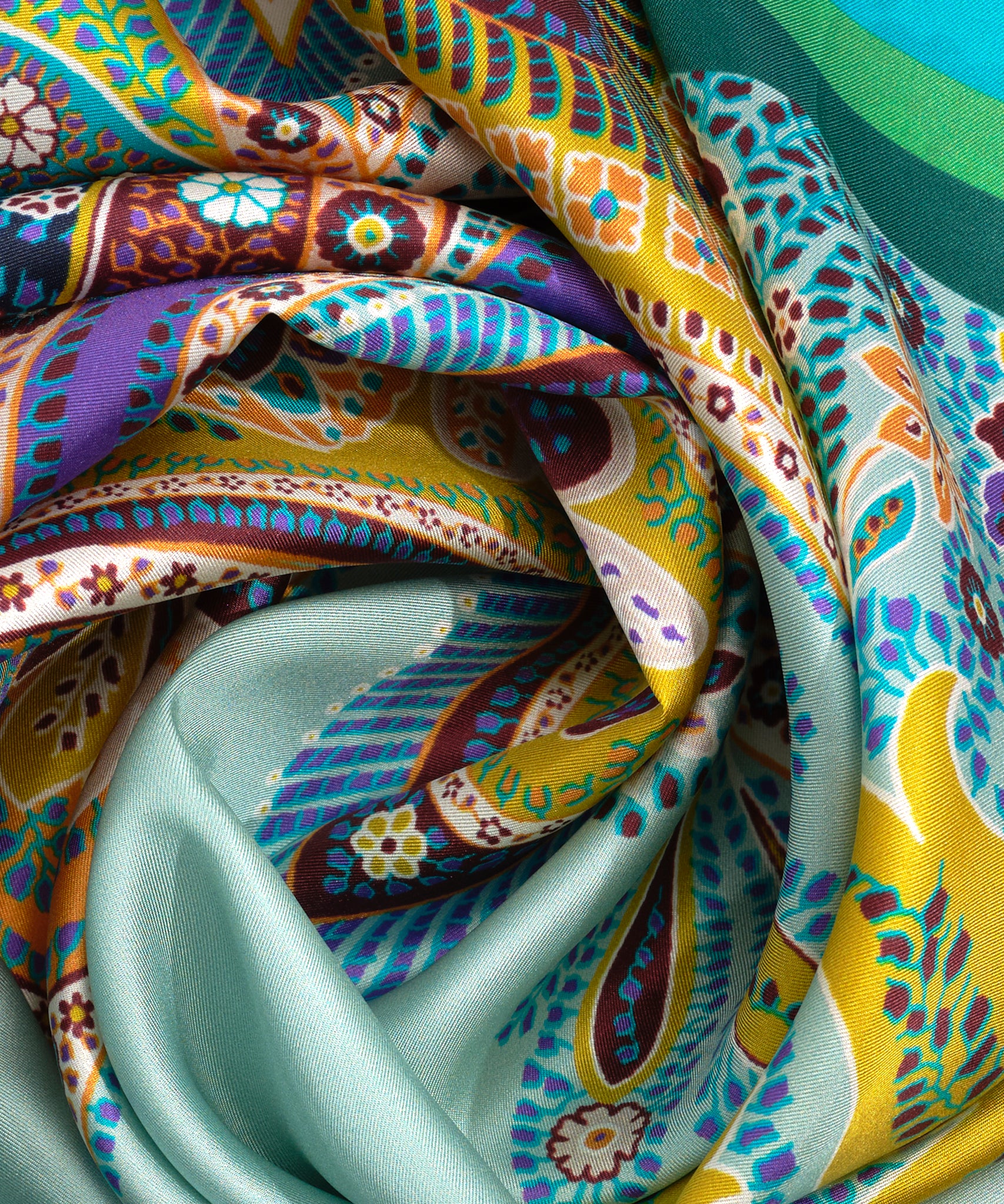 Parlor Paisley 35 Silk Square Scarf - Luxury Fashion Accessory for Women, Elegant Head Wrap & Neck Scarf - Perfect for Parties, Weddings & Office Wear