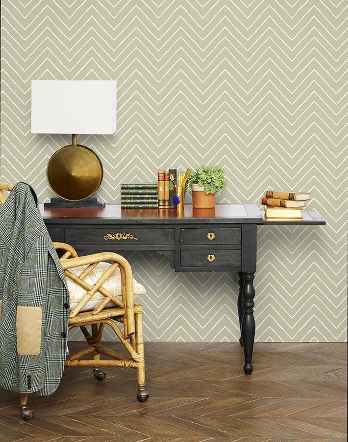 Frances Chevron Wallpaper by Wallshoppe - Modern Geometric Peel & Stick Wallpaper for Nursery, Bedroom, or Living Room Decor - Safari Inspired Home Design