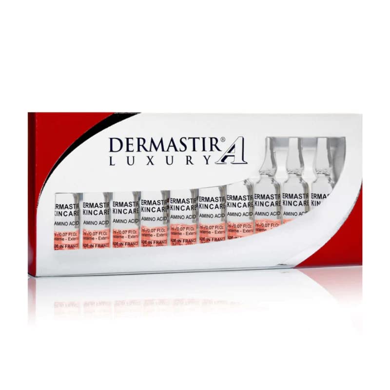 Dermastir Amino Acids Ampoules for Skin Rejuvenation - Anti-Aging Facial Serum for Wrinkles & Fine Lines | Hydrating & Brightening Treatment for Daily Skincare Routine