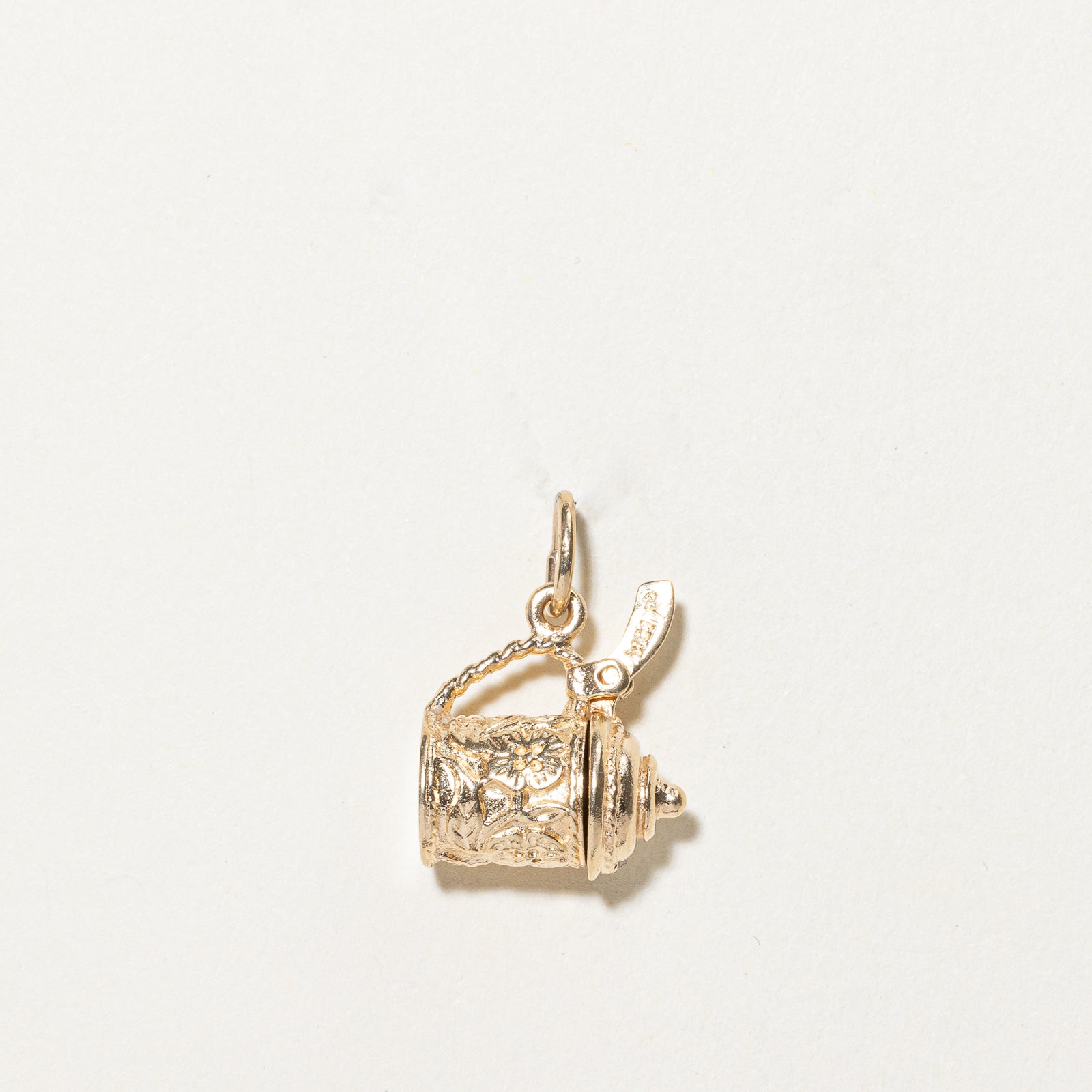 10K Yellow Gold Vintage Beer Stein Charm Pendant - Perfect for Jewelry Making, Gifts & Oktoberfest Celebrations