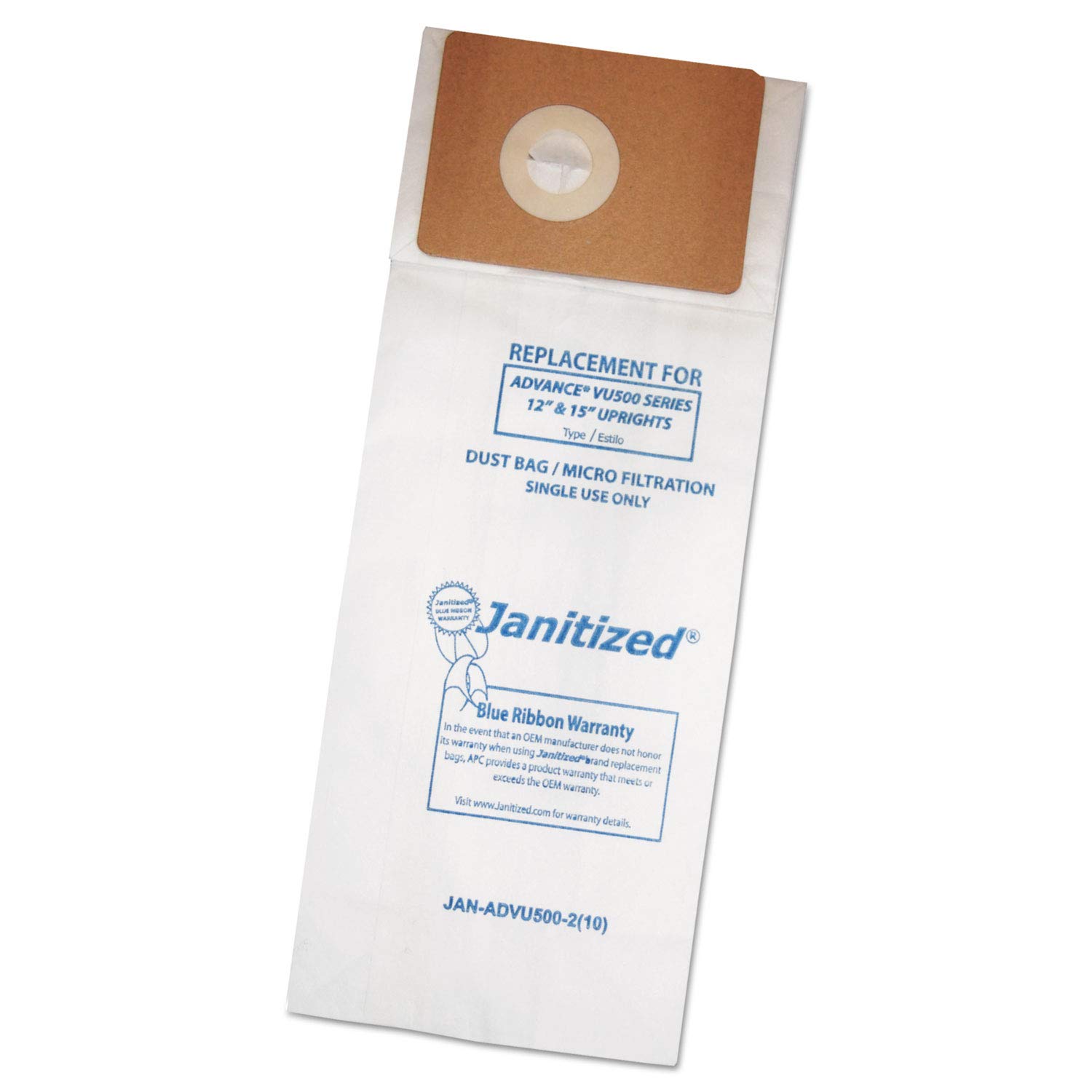 Premium Replacement Commercial Vacuum Paper Bags for Advance VU500 Vacuum Cleaners - OEM#107407587, 107404820 (Pack of 100) - Ideal for Janitorial Services, Office Cleaning & Commercial Maintenance