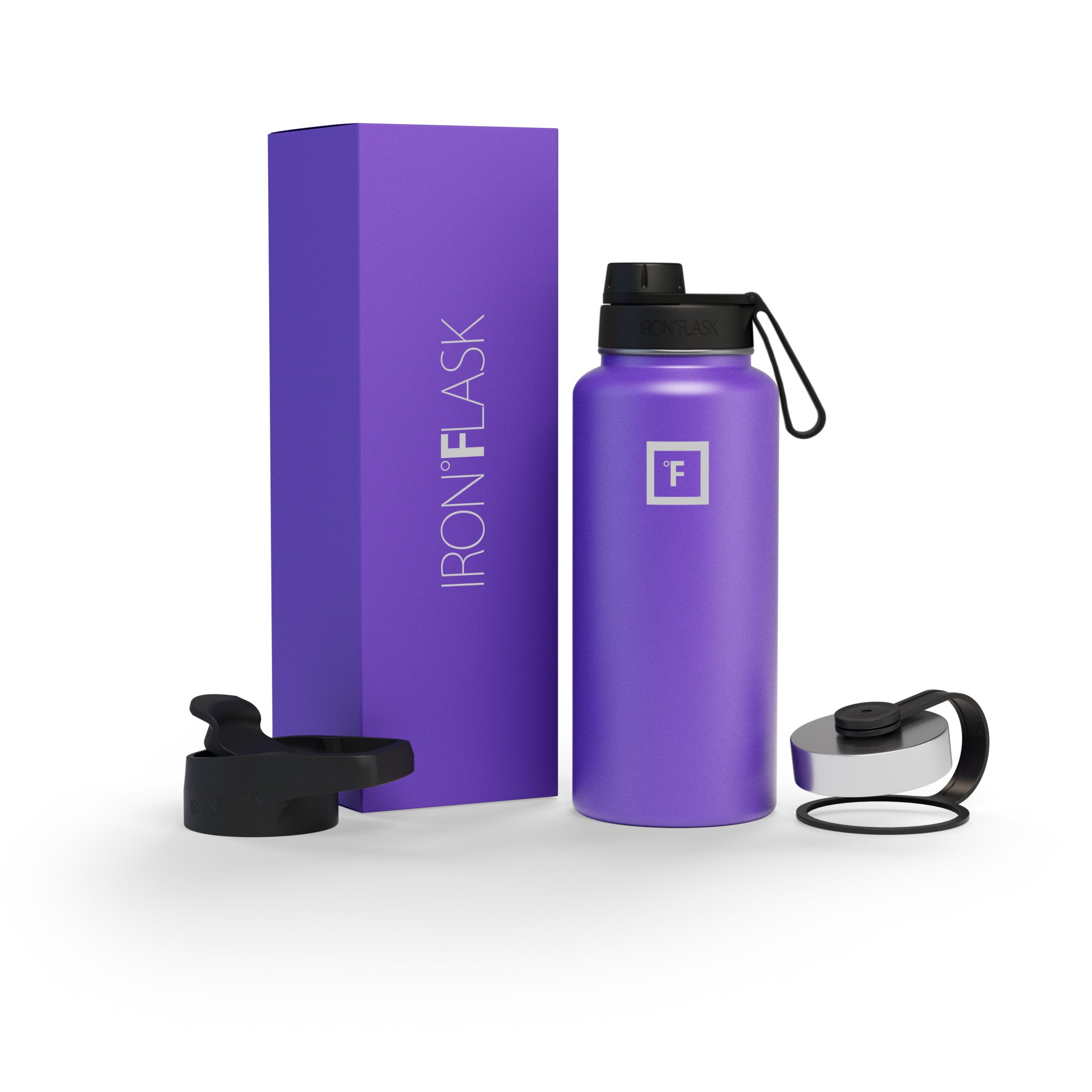 32 Oz Wide Mouth Water Bottle with Spout Lid - Leak Proof Stainless Steel Insulated Water Bottle for Gym, Hiking & Outdoor Activities
