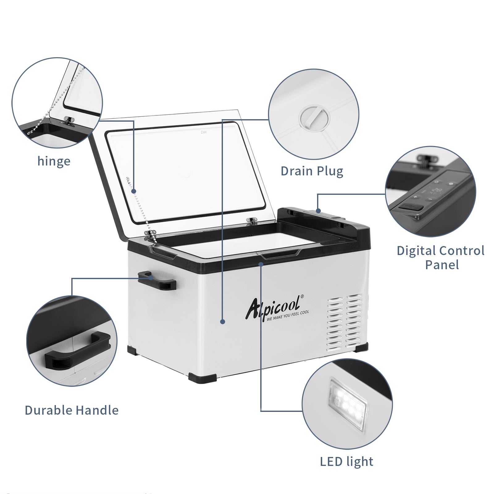 Alpicool C30 12V Portable Car Refrigerator & Freezer - Compact 30L Mini Fridge for Road Trips, Camping, RV, Truck | Energy Efficient DC Power Cooler (Certified Refurbished)