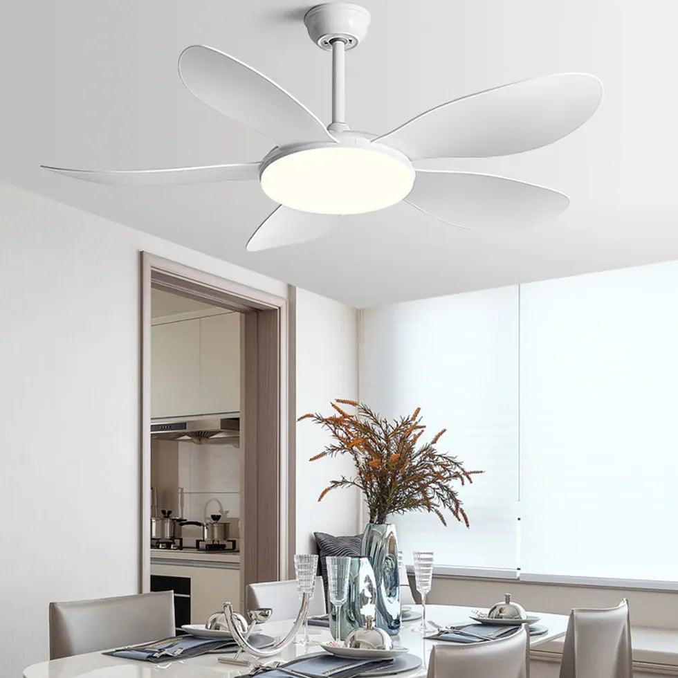 White Wooden Fan with LED Light - Handheld Cooling Fan for Home, Office, and Outdoor Use - Decorative and Functional Air Circulator