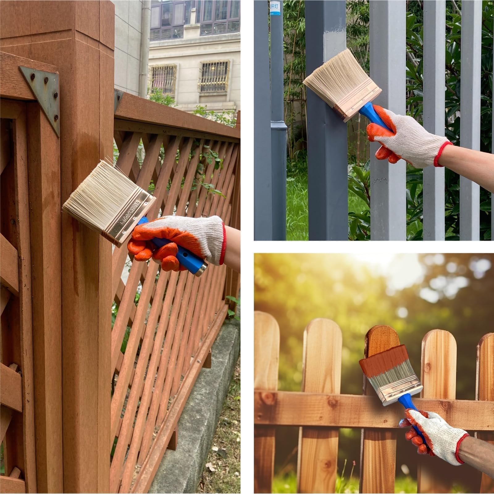 3 Pack Heavy Duty Deck Paint Brushes (4