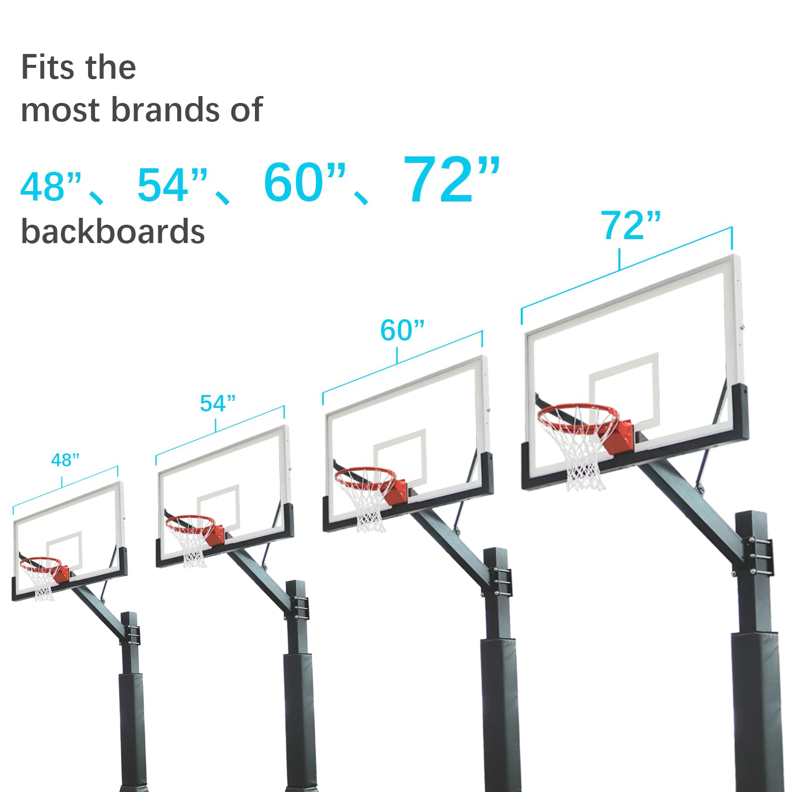 PROGOAL Universal UV-Resistant Basketball Backboard Padding - Fits All Hoop Systems for Indoor & Outdoor Use - Perfect for Driveway, Gym, and Park Basketball Games
