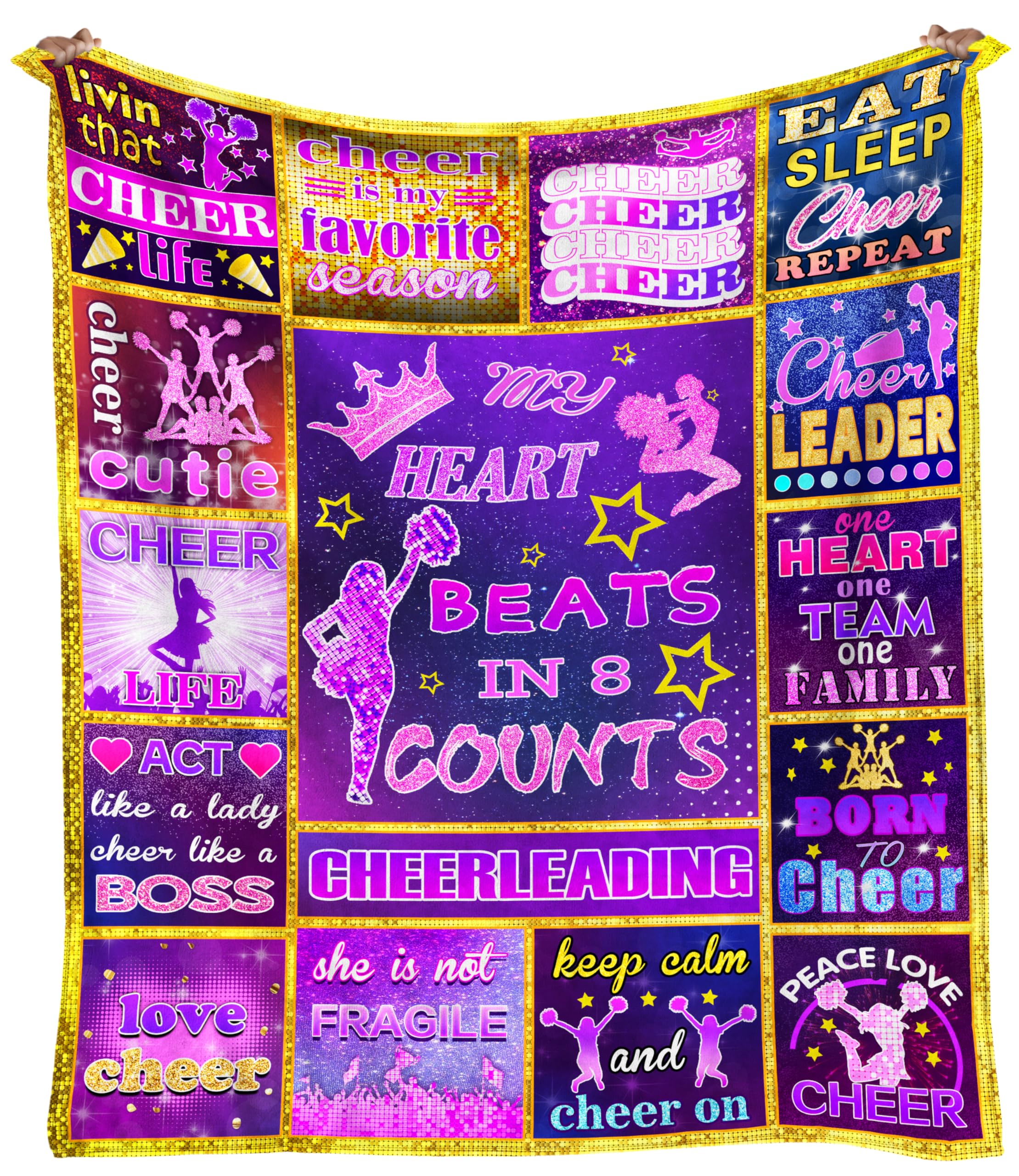 Cheerleader Gifts Bulk - 60x50 Inch Soft Cheerleading Blanket for Team, Coach & Girls - Perfect for Games, Competitions & Team Spirit Gifts