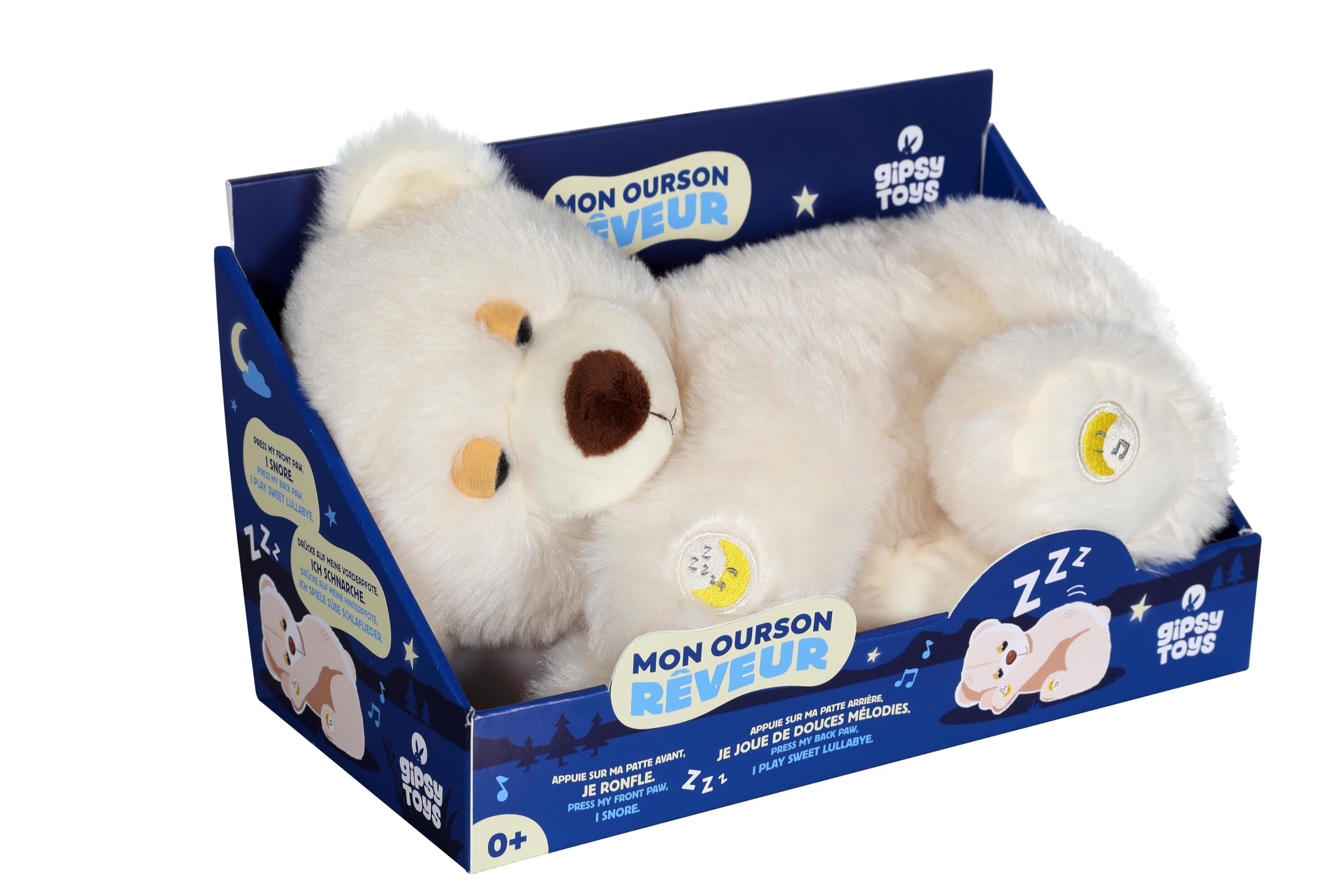 Gipsy Toys - Dreamy Sound Bear Plush - 30 cm Soft Stuffed Animal Toy - Beige - Perfect for Kids' Bedtime Comfort & Nursery Decor