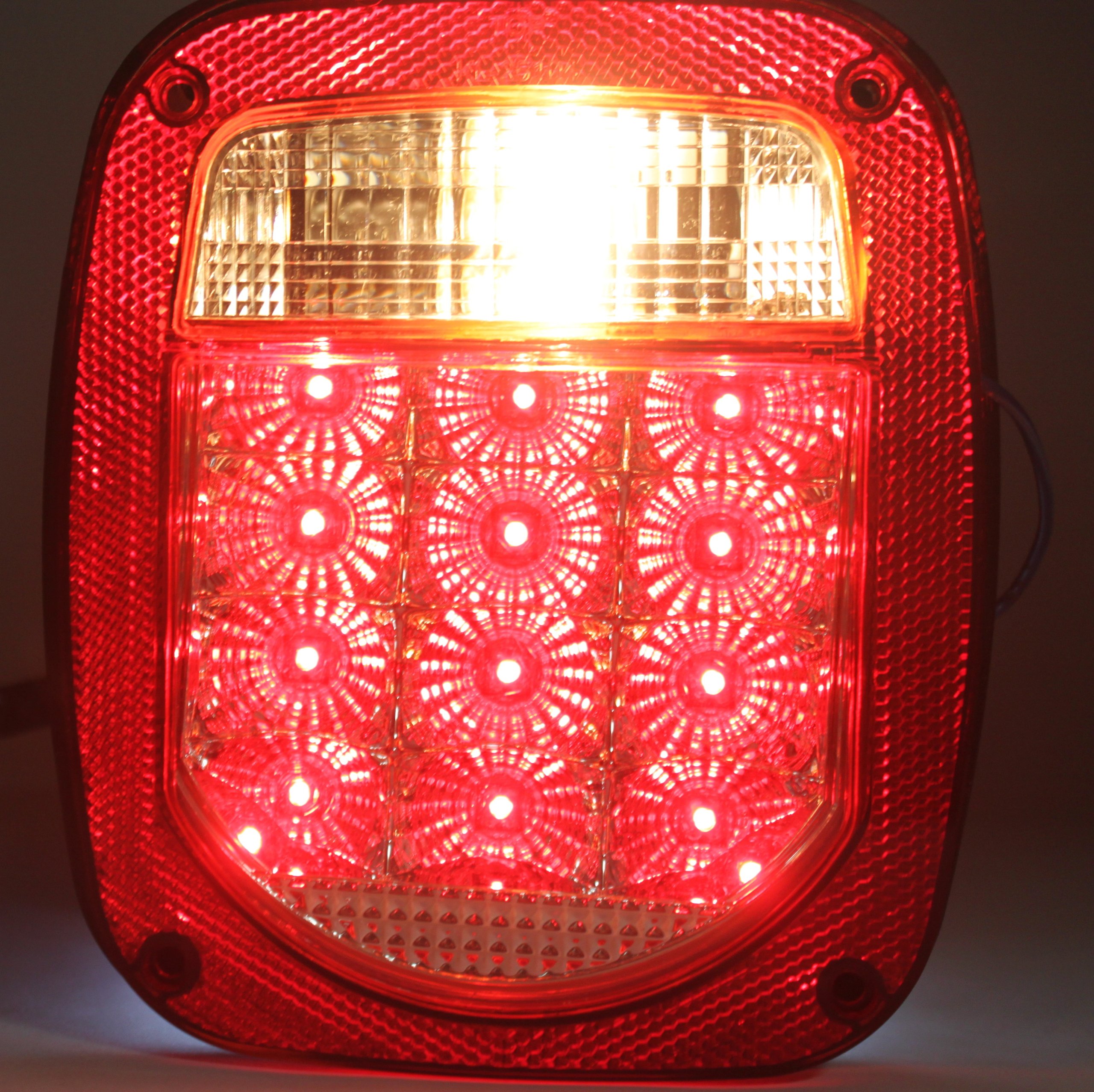 Red LED Trailer Boat Truck Lights - Stop Turn Tail Lights for TJ CJ YJ JK Models - Stud Mount Installation - Perfect for Off-Roading, Marine & RV Lighting