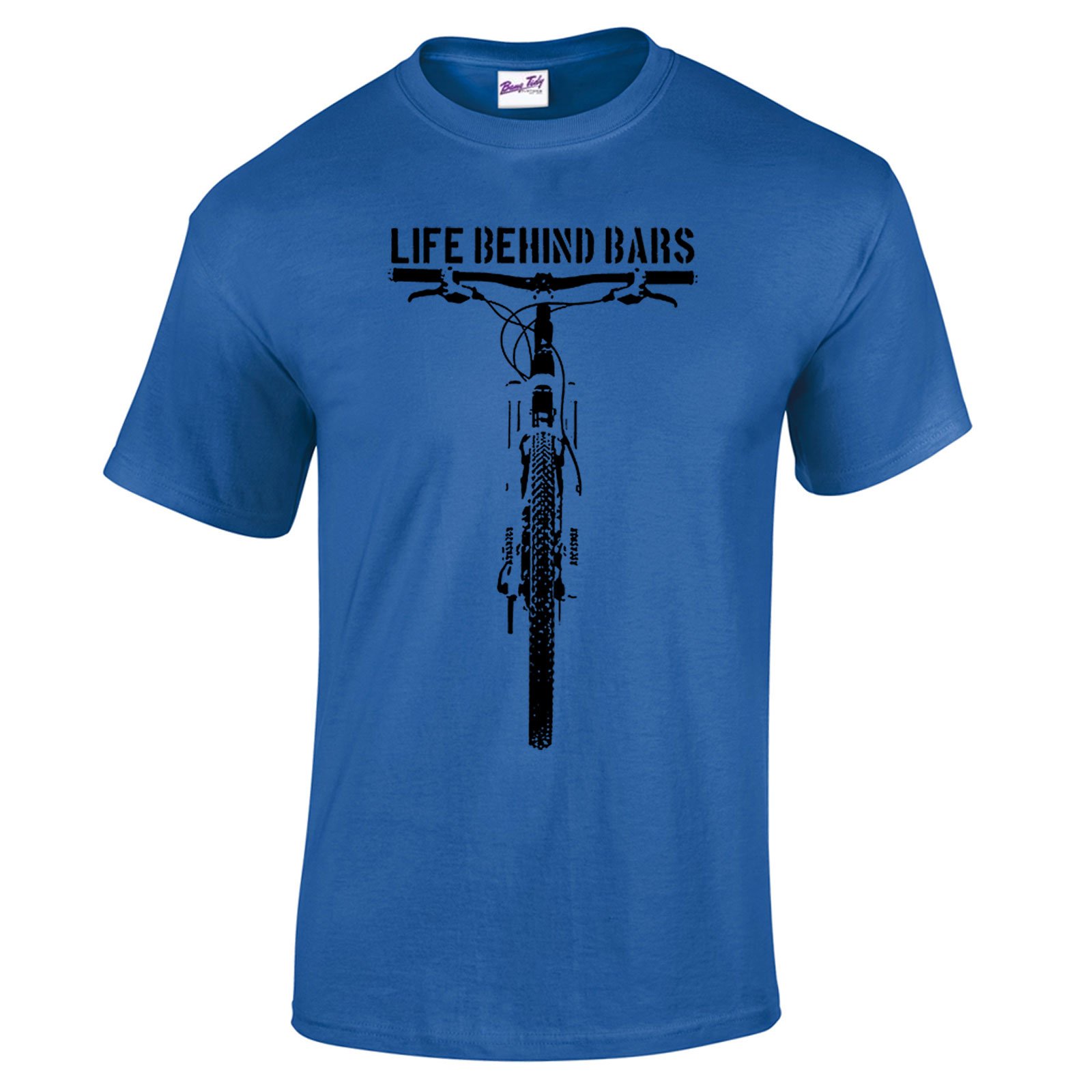 Men's Mountain Biking T-Shirt - Life Behind Bars Graphic Tee for Cyclists | Durable & Comfortable Riding Shirt for Mountain Bikers | Perfect for Trail Riding, Bike Commuting & Outdoor Adventures