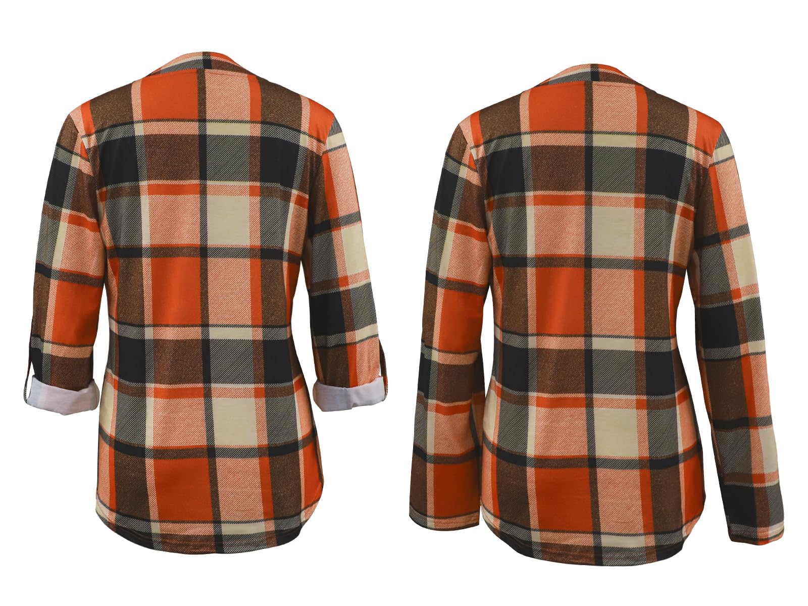 Zyyfly Women's Plaid Shirts - Dressy Cuffed Long Sleeve Tops for Casual & Work | Office Wear, Date Night & Everyday Outfits