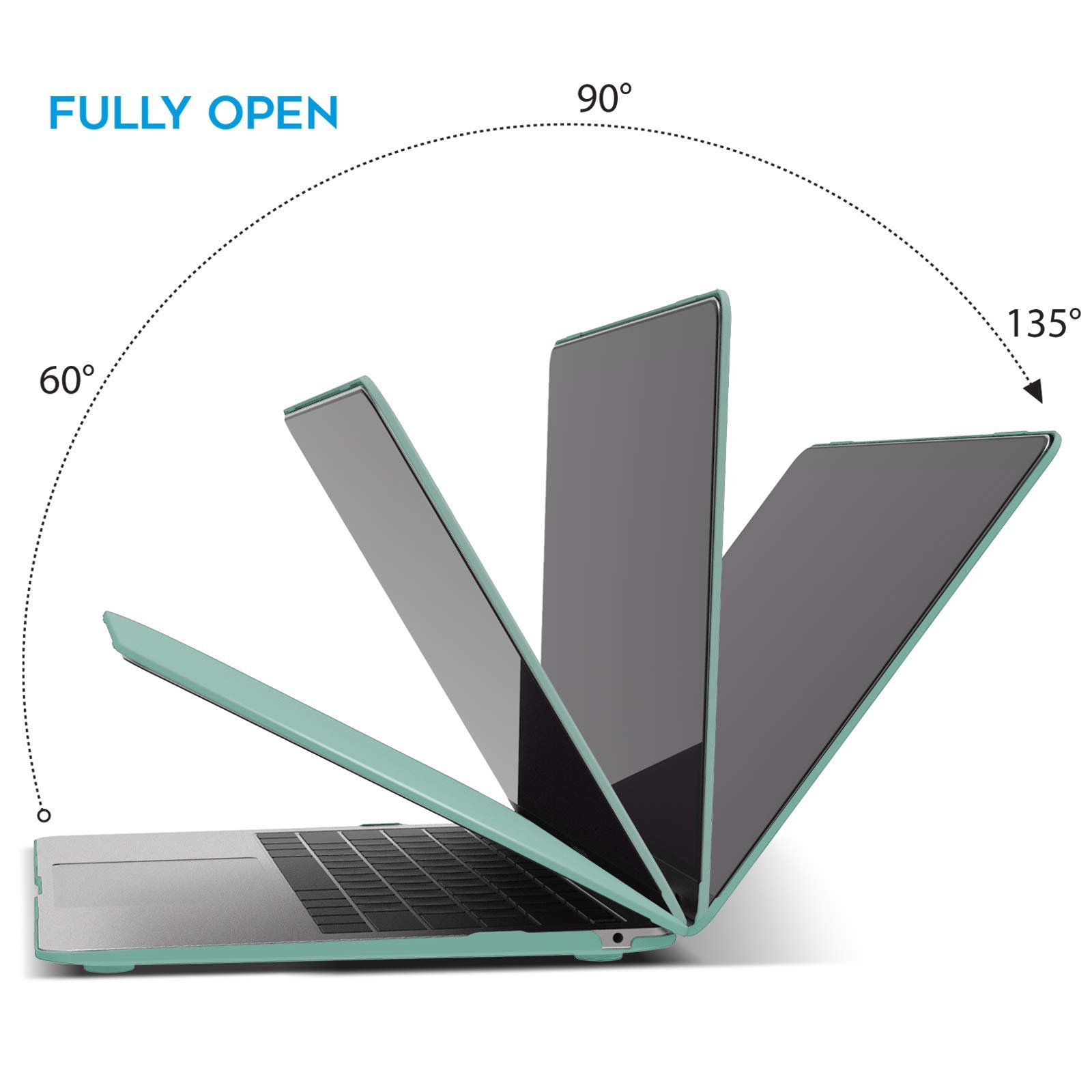 IBENZER Hard Plastic Protective Case for MacBook Air 13-inch (2020-2022 Models A2337/A2179/A1932 M1 Chip) - Slim Shell Cover with Touch ID Cutout, Green - Perfect for Work, Travel & School Use