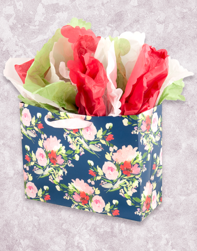 Floral Boutique Gift Bags - Elegant Printed Gift Bags for Weddings, Birthdays & Special Occasions - Perfect for Party Favors, Bridal Showers & Corporate Gifts