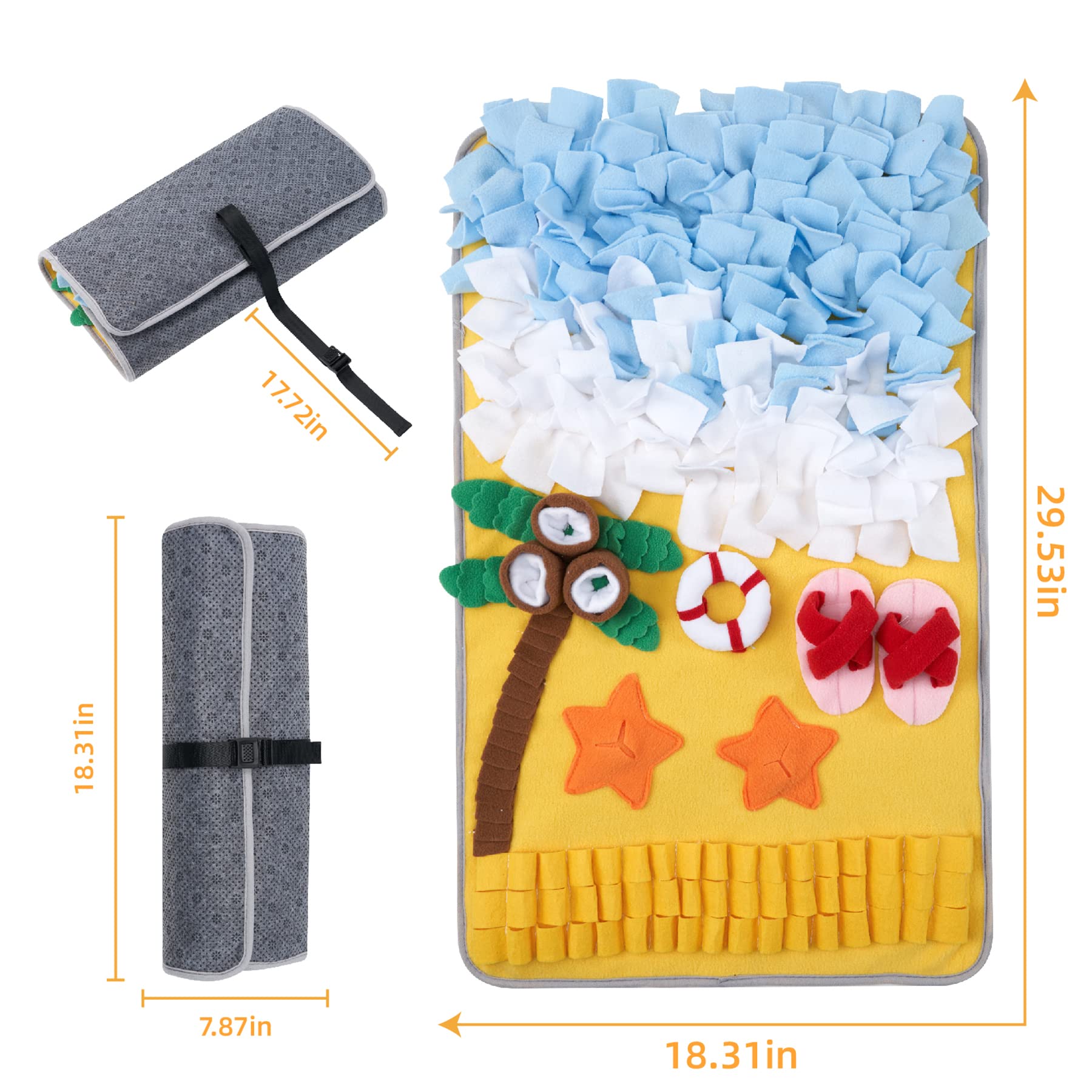 Snuffle Mat for Large Dogs & Cats - Interactive Dog Enrichment Puzzle Toy for Small, Medium & Large Breed Pets - Mental Stimulation & Slow Feeding Mat for Indoor Play & Training