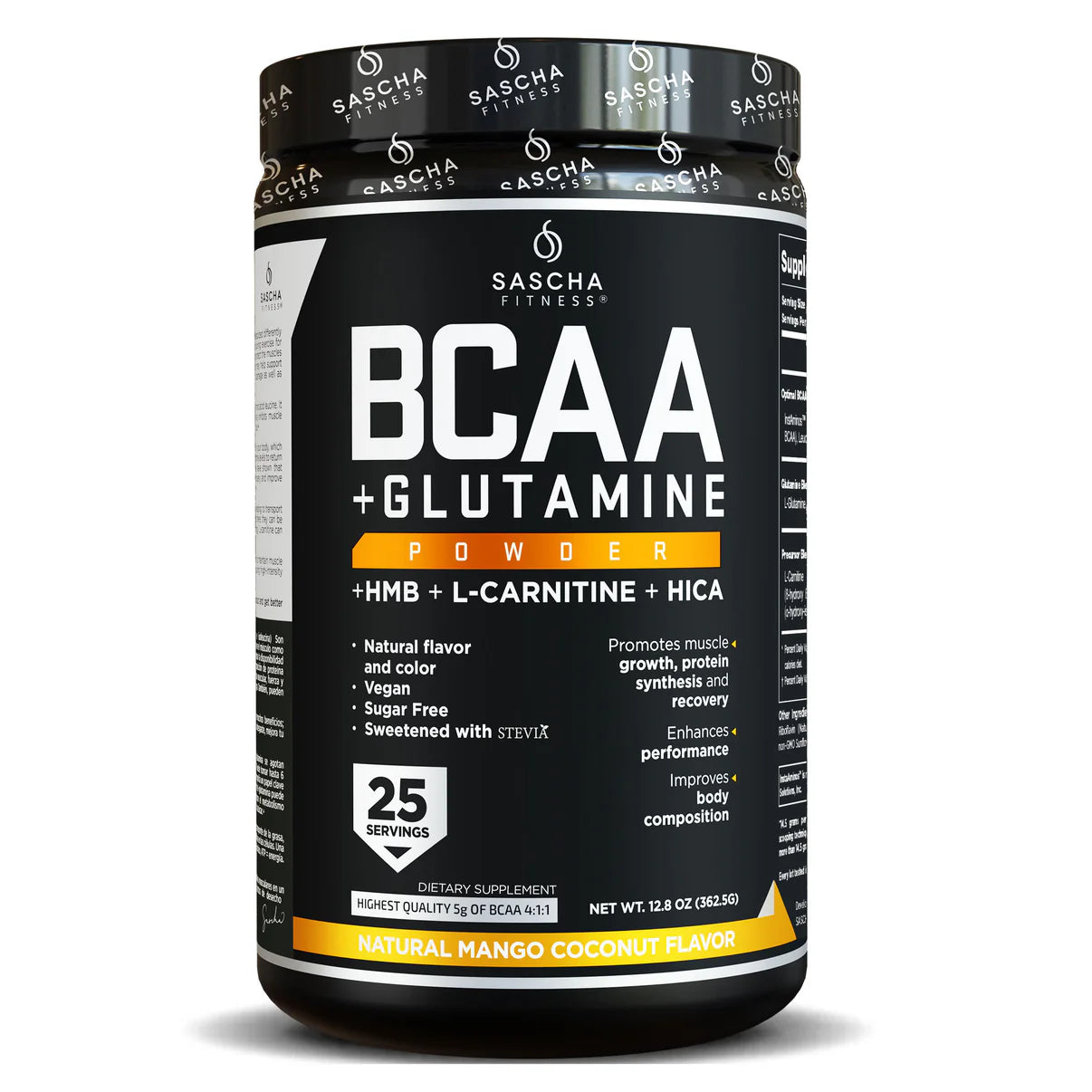 BCAA Powder for Muscle Recovery & Growth - SASCHA FITNESS Premium Branched-Chain Amino Acid Supplement - Ideal for Post-Workout, Fitness & Bodybuilding