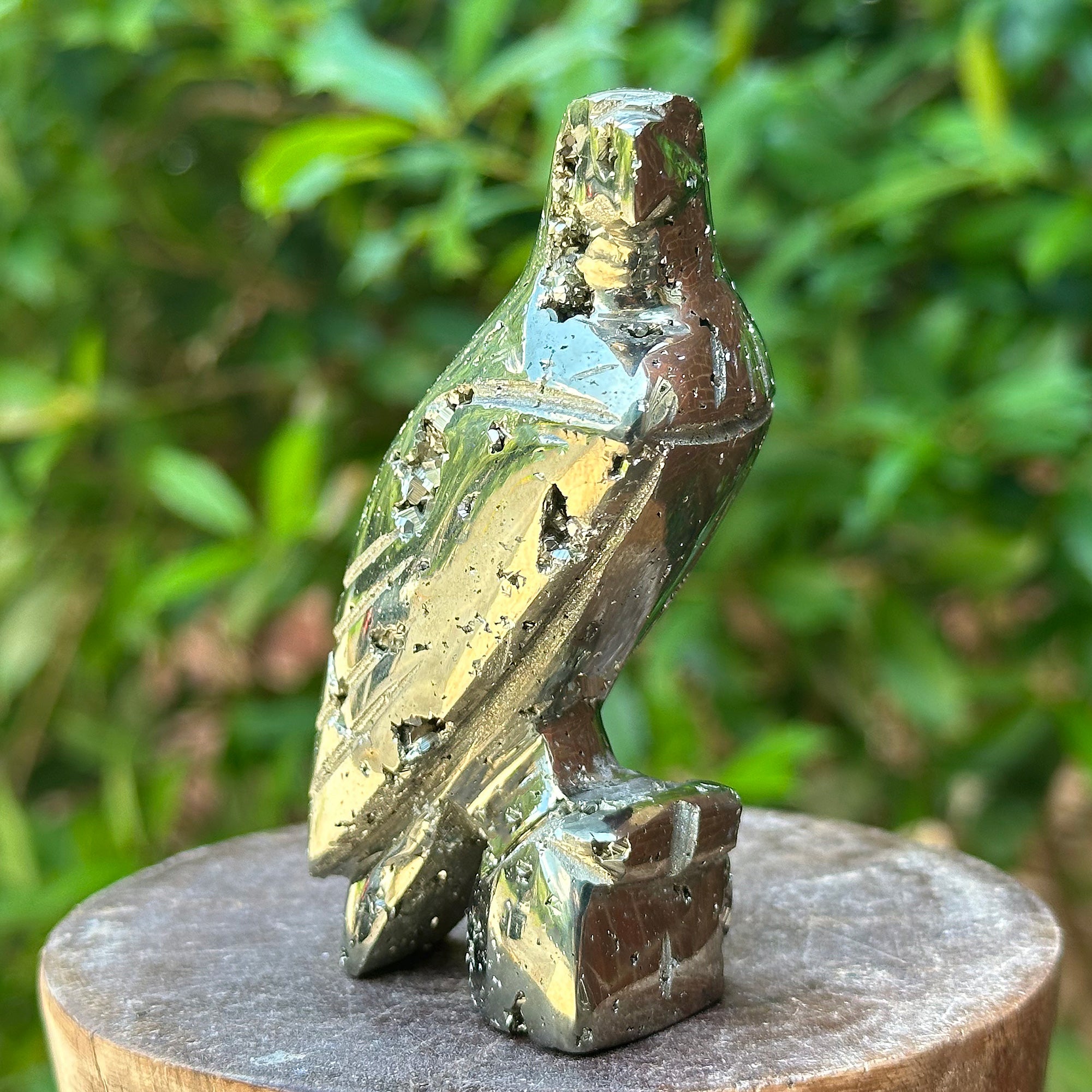 Hand Carved Pyrite Eagle Gemstone Animal Carving - Natural Stone Home Decor, Spiritual Healing Crystal, Unique Gift for Collectors & Nature Lovers | Perfect for Meditation, Office Desk Display & Feng Shui Decor