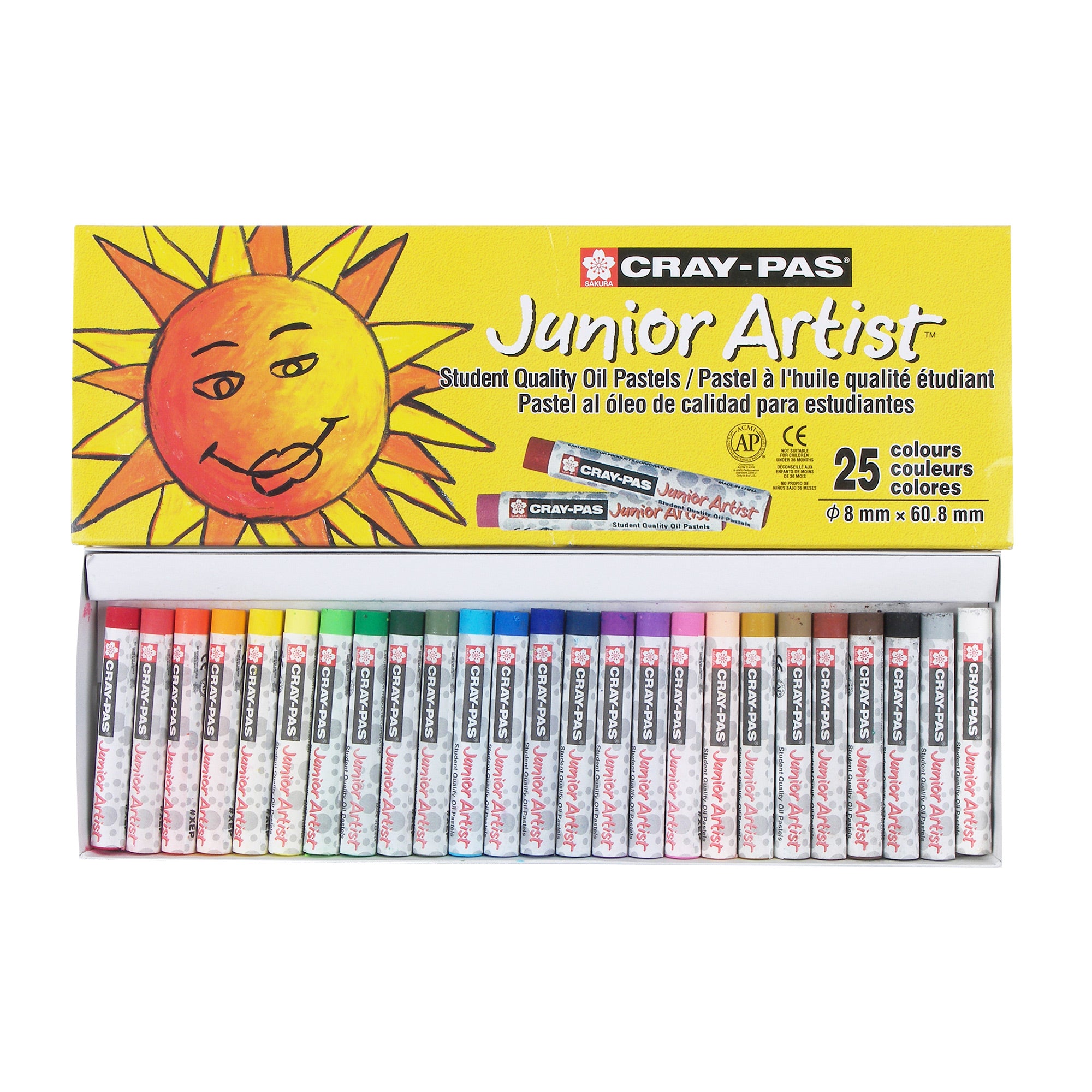 25 Pack Cray Pas Junior Artist Oil Pastels - Non-Toxic Vibrant Colors for Kids & Beginners - Perfect for Drawing, Sketching & School Art Projects