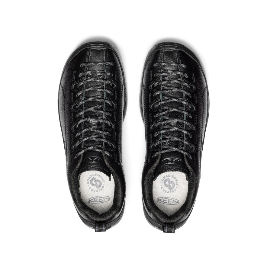 Men's Jasper Sneakers - Black Smooth Leather Casual Shoes for Walking, Running & Everyday Wear