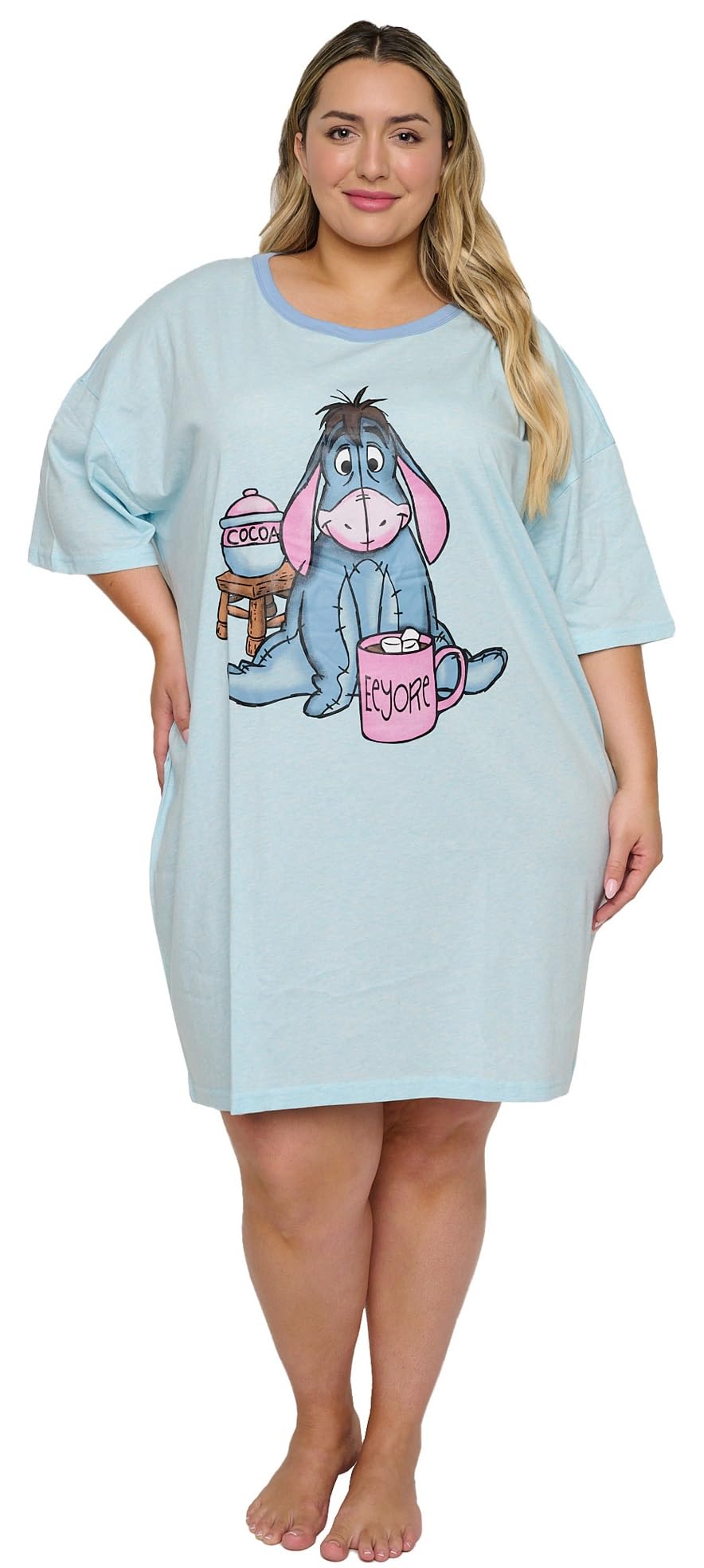 Disney Women's Sleepshirt - Mickey & Minnie Mouse Print Nightshirt for Women (One Size & Plus Size) | Cozy Lounge Wear for Bedtime & Relaxation at Home