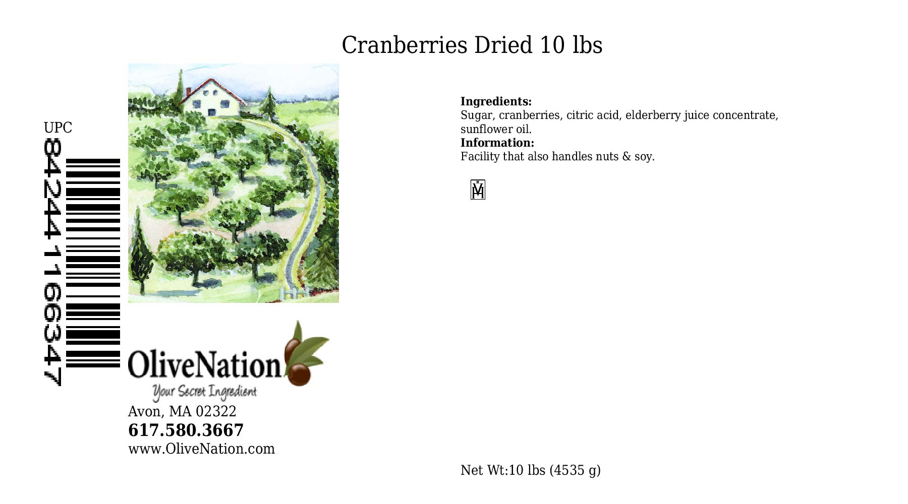 Sweetened Sulfite-Free Dried Cranberries for Cooking, Baking, Trail Mix & Healthy Snacks | Non-GMO, Gluten Free, Kosher & Vegan | Bulk 10 lb Pack | Perfect for Granola, Yogurt Toppings & Holiday Recipes