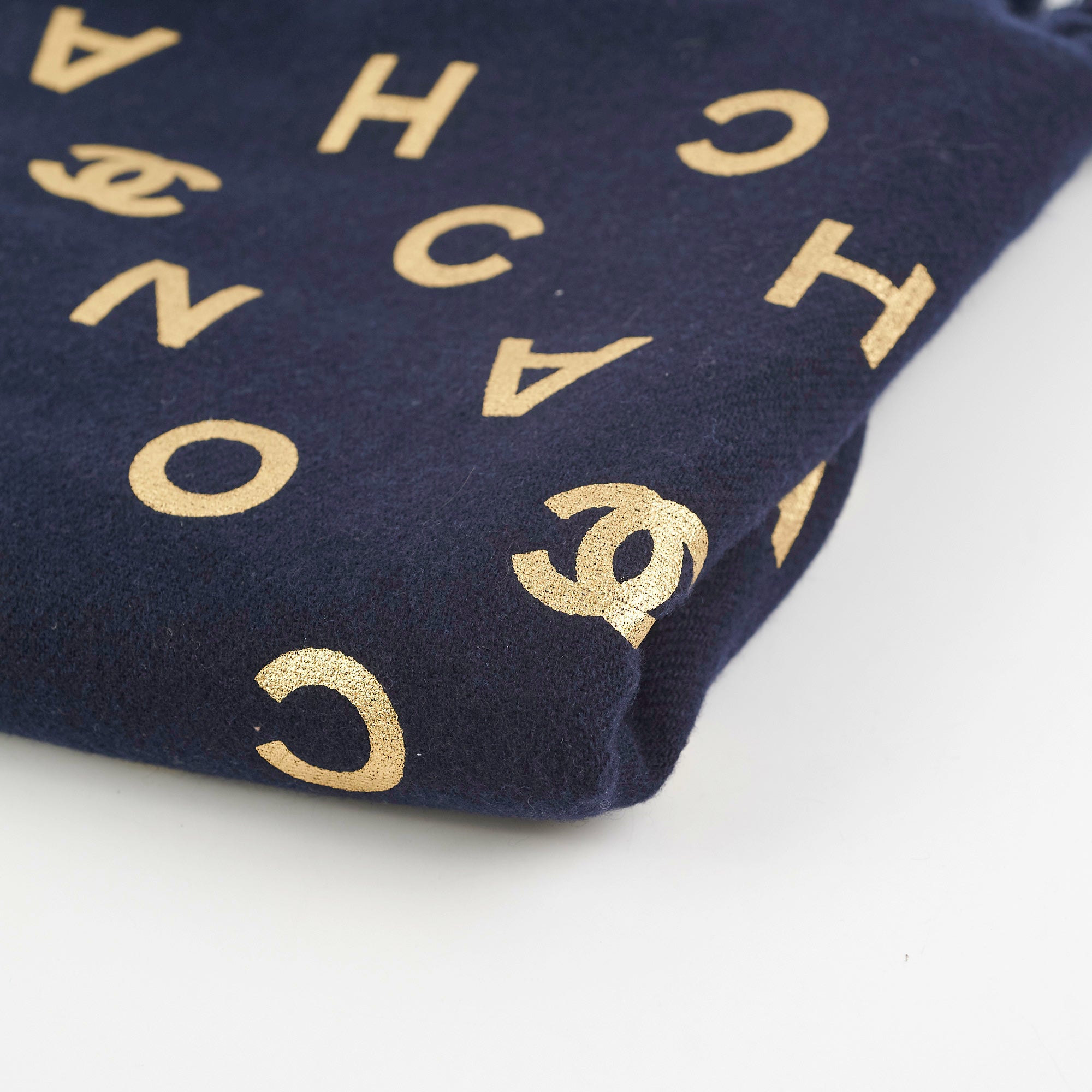 Chanel Navy Blue Long Tassel Silk Scarf for Women - Luxury Fashion Accessory for Outfits, Gifts & Special Occasions