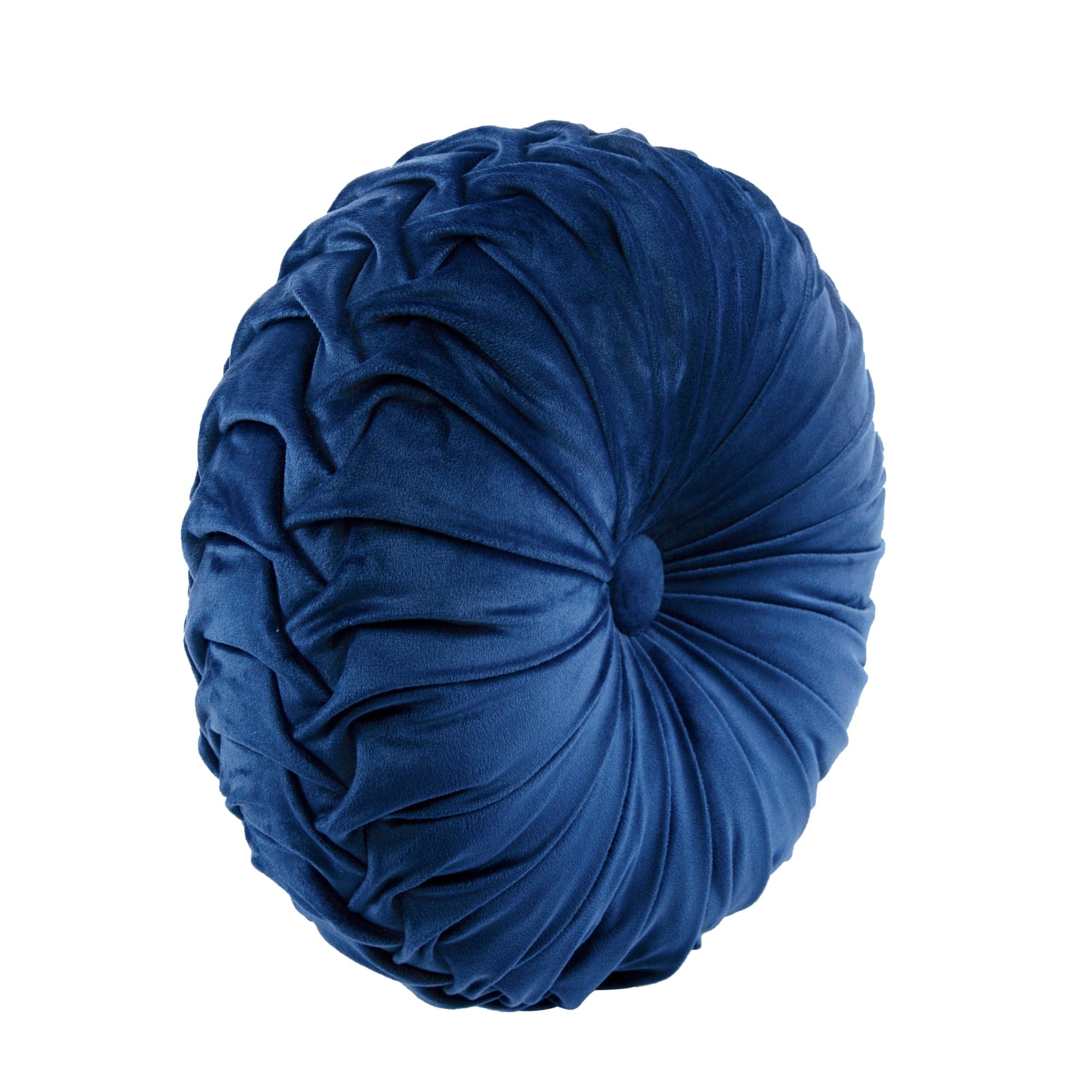 Round Pleated Soft Velvet Throw Pillow - Elegant Home Decor for Sofa, Bed & Couch - Cozy Accent Pillow for Living Room, Bedroom & Nursery