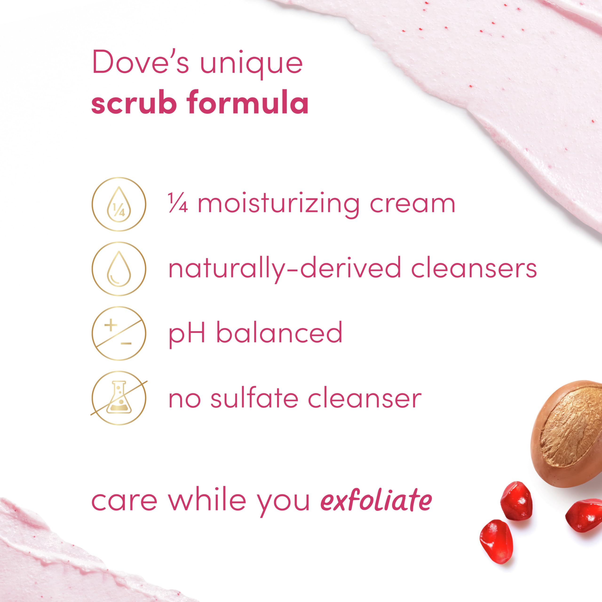 Dove Pomegranate & Shea Butter Body Scrub - Exfoliating & Nourishing for Smooth, Glowing Skin - 15oz - Perfect for Dry Skin Care & Spa Day at Home