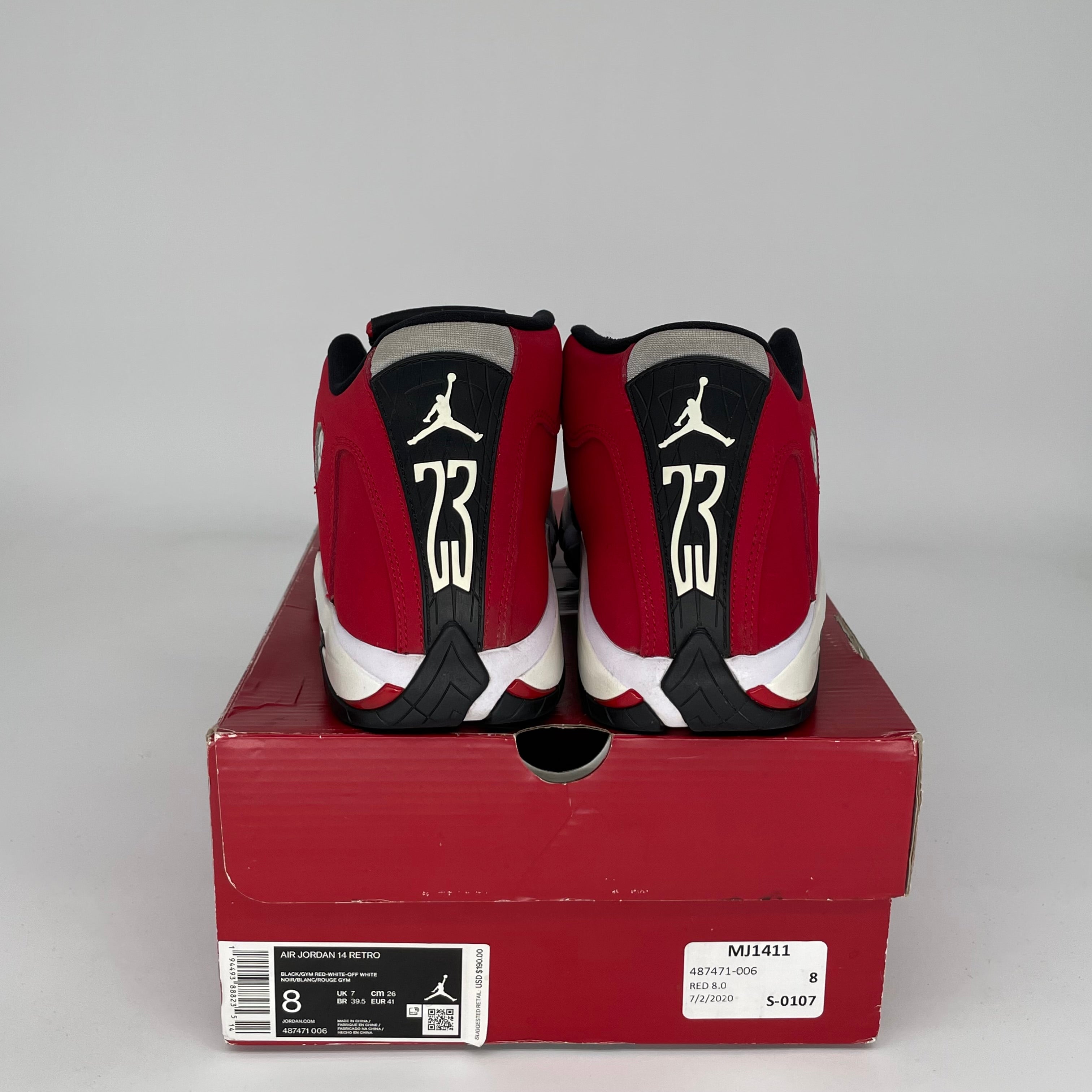 AIR JORDAN 14 TORO BRAVO Men's Basketball Shoes Size 8 - Red/Black (487471-006) | Retro Sneakers for Sports, Streetwear & Casual Outfits