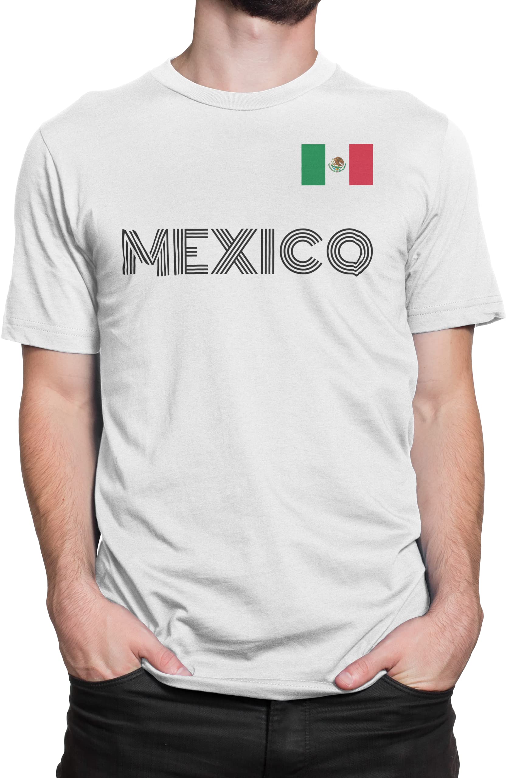 ShirtBANC Men's Mexican Soccer Jersey - Authentic Mexico Flag Design Tee for Game Day, Parties & Casual Wear