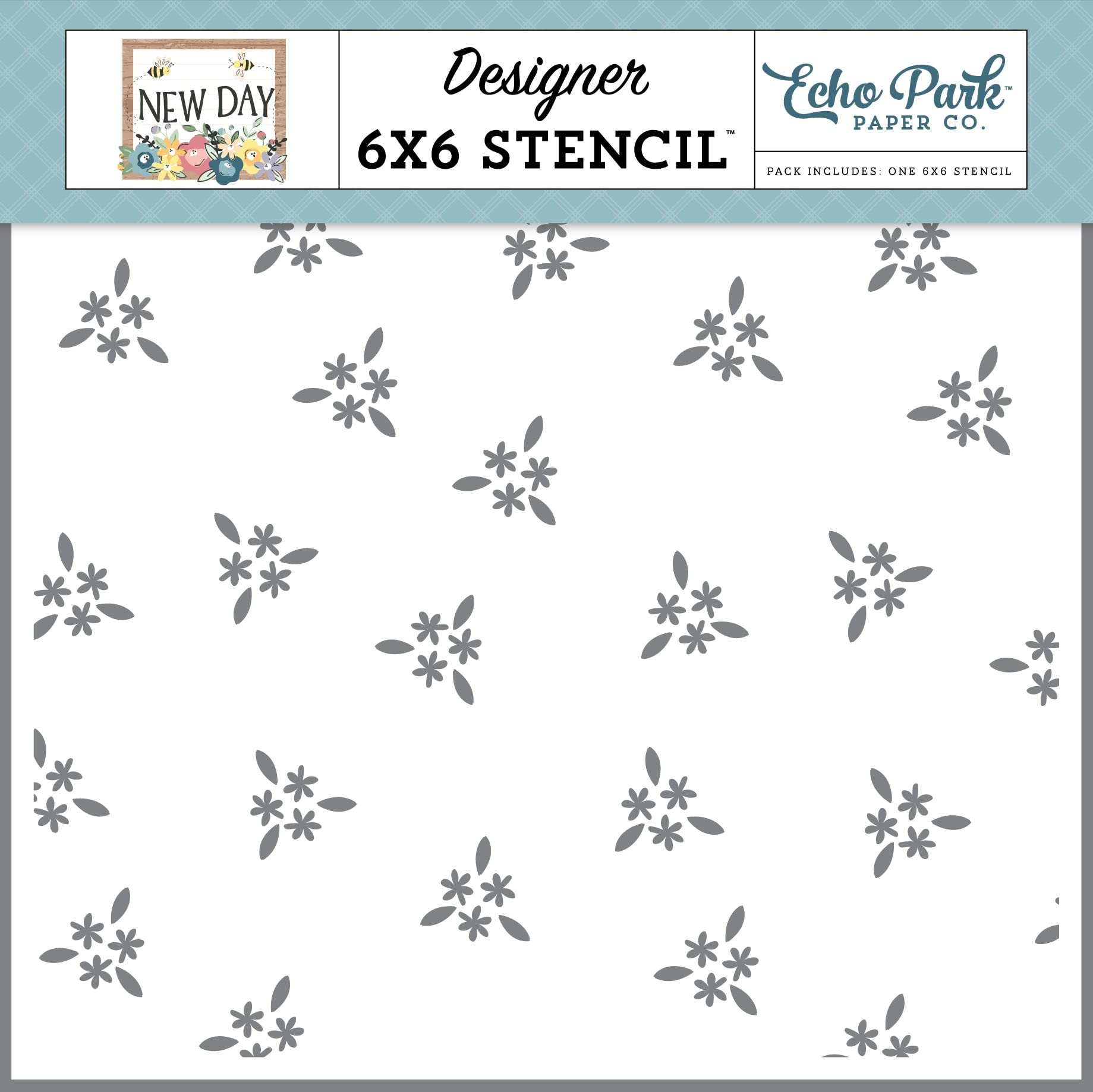 Echo Park Paper Co. Mini Blooms Stencil - Floral Design Stencils for Scrapbooking, Card Making & DIY Crafts - Perfect for Home Decor, Journals, and Art Projects