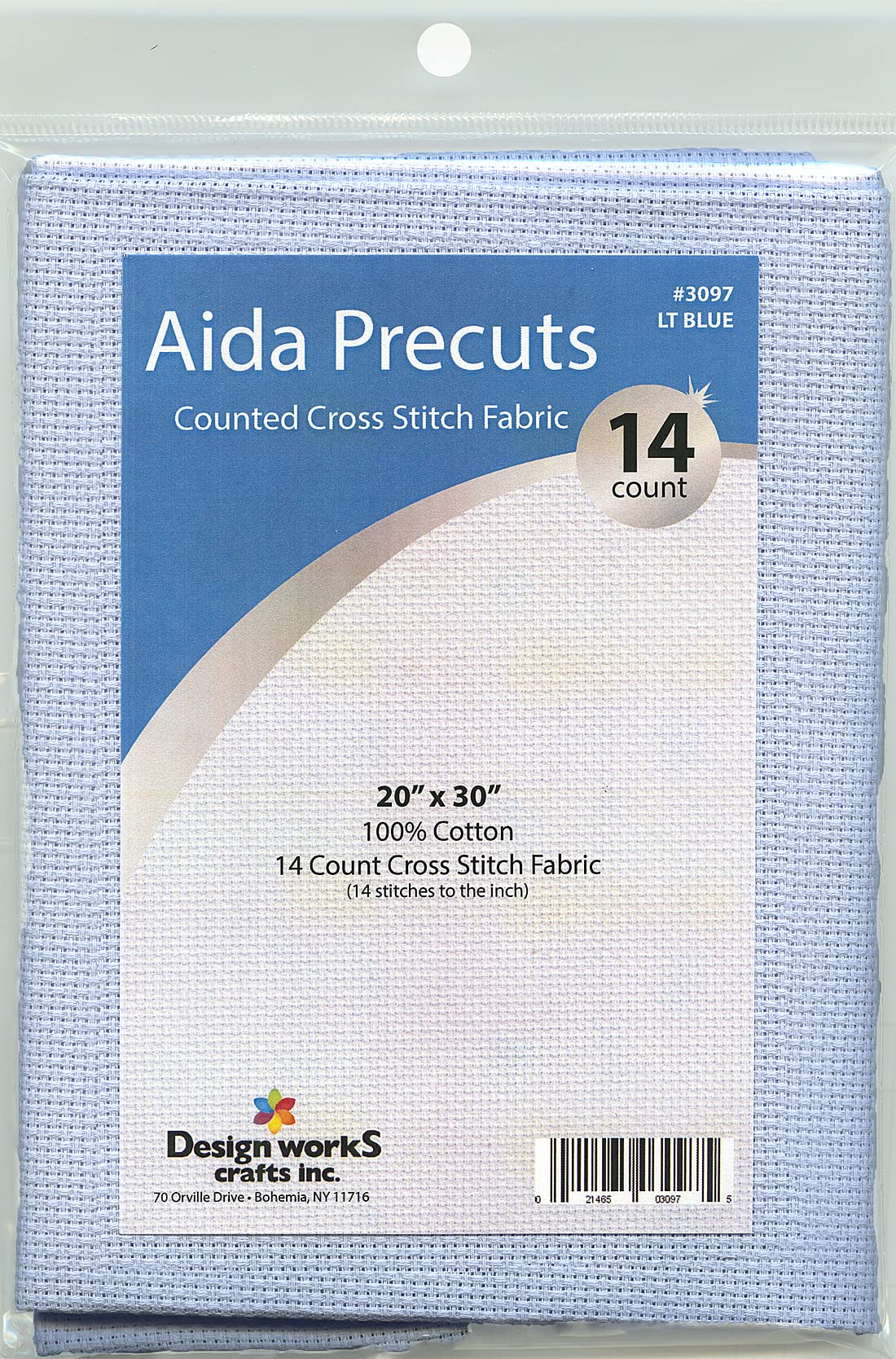 Premium Light Blue Aida Fabric for Cross Stitch & Embroidery - 14 Count Evenweave Cloth for Needlework, DIY Crafts, and Home Decor Projects