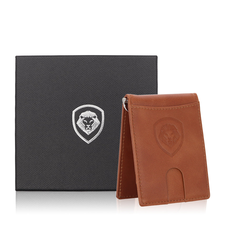 Premium Genuine Leather Brown Wallet & Keychain Set for Men - Stylish and Durable Gift for Everyday Use, Travel, and Business