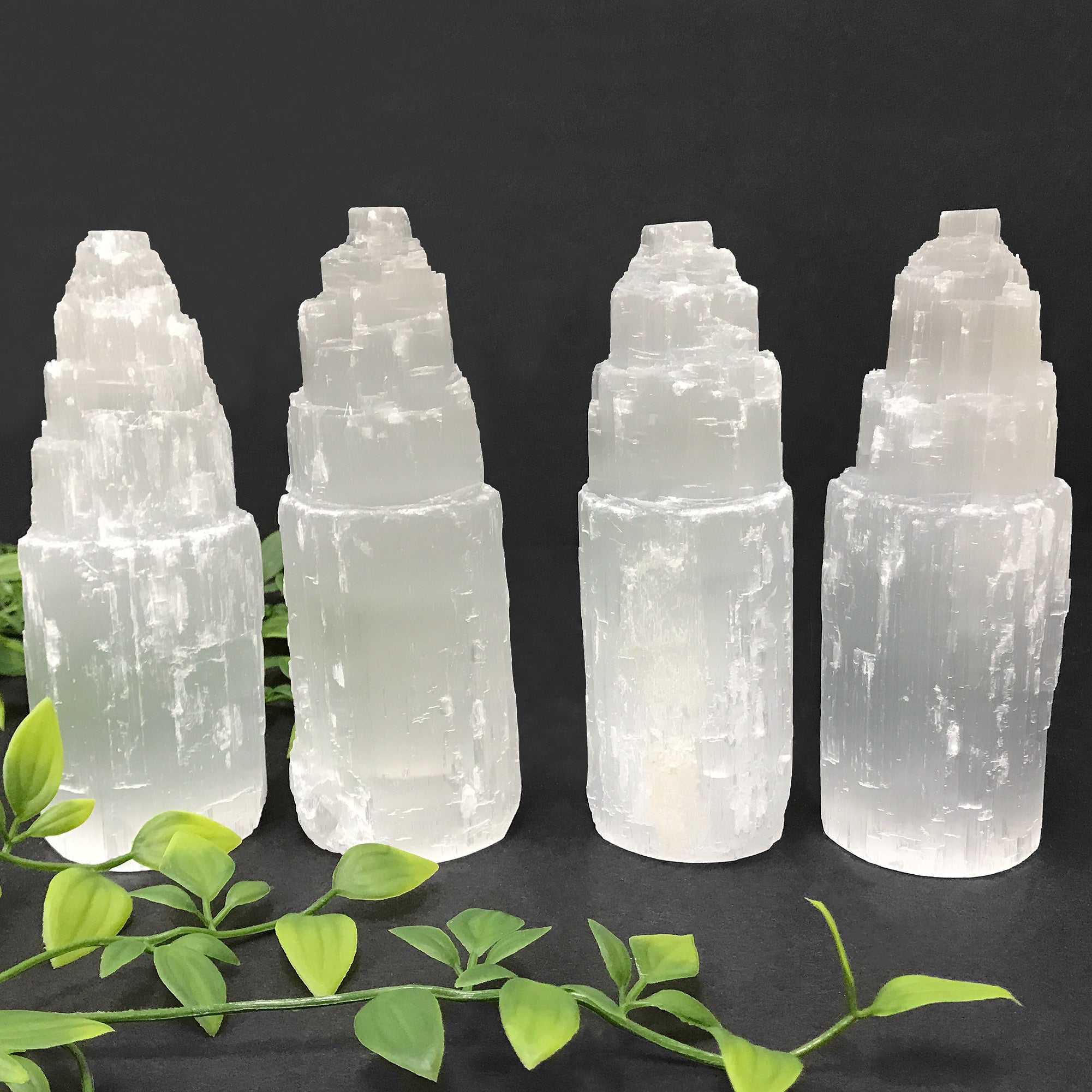 Natural Self Standing Selenite Crystal Pagoda Tower - Energy Cleansing & Healing Stone for Meditation, Chakra Alignment - Spiritual Home Decor & Protection Crystal (12