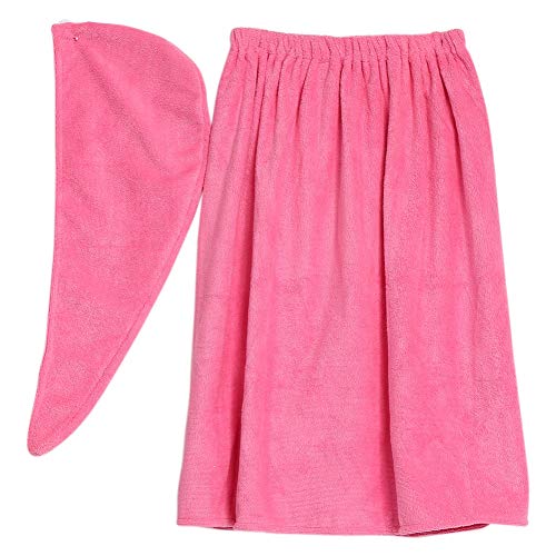 SunshineFace Women's Spa Bath Wrap Towel Set - Soft, Fast Drying Bathrobe with Hair Drying Cap | Perfect for Beach, Pool & Home Relaxation